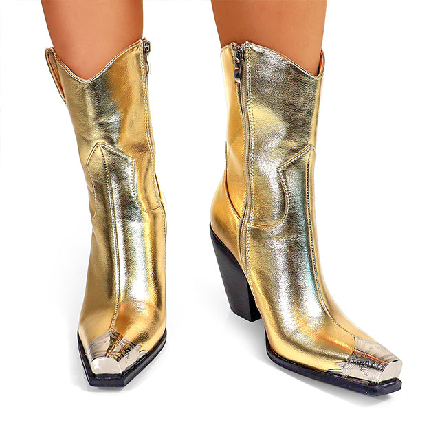 ESSO-7 METAL TOE WESTERN BOOTI GOLD