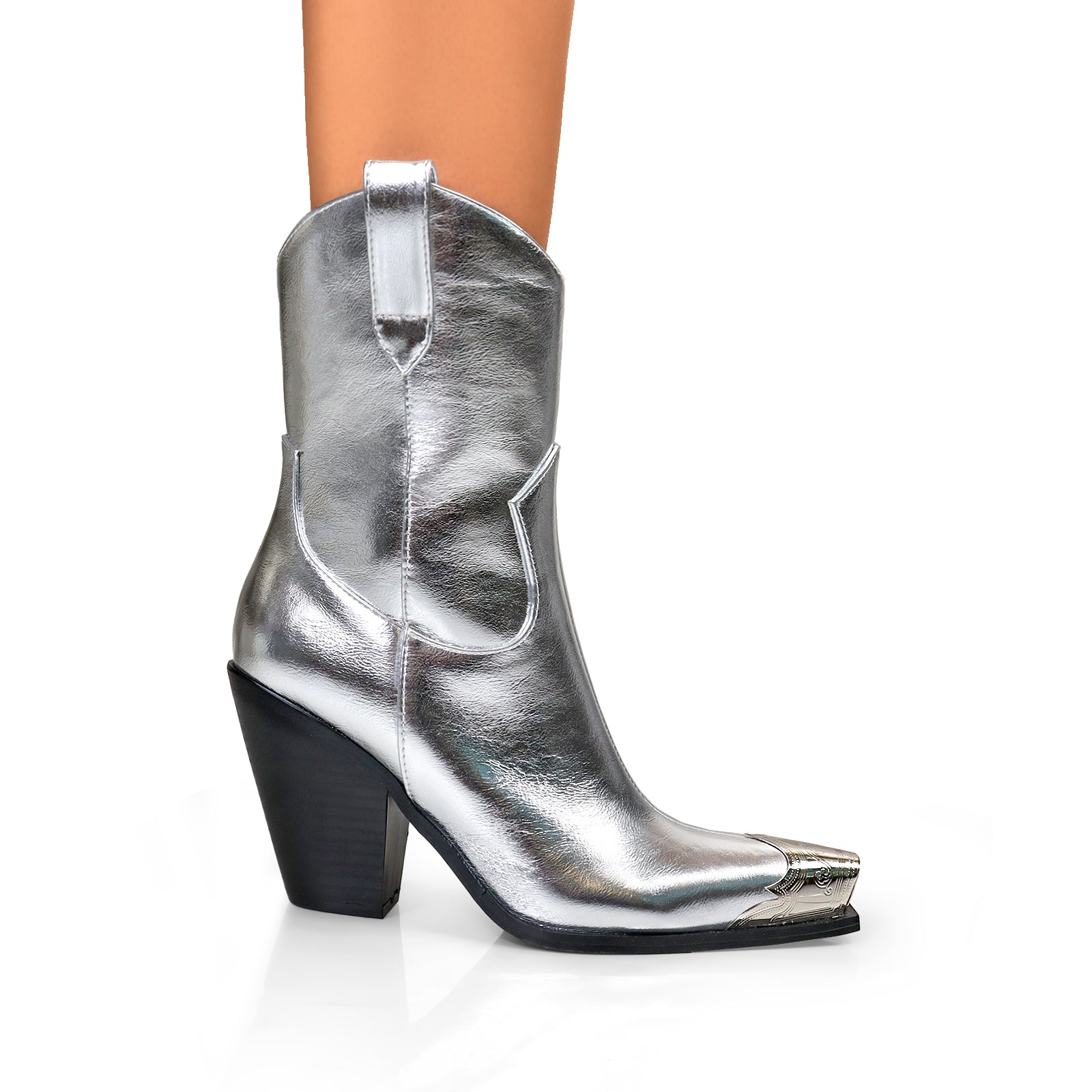ESSO-7 METAL TOE WESTERN BOOTI SILVER