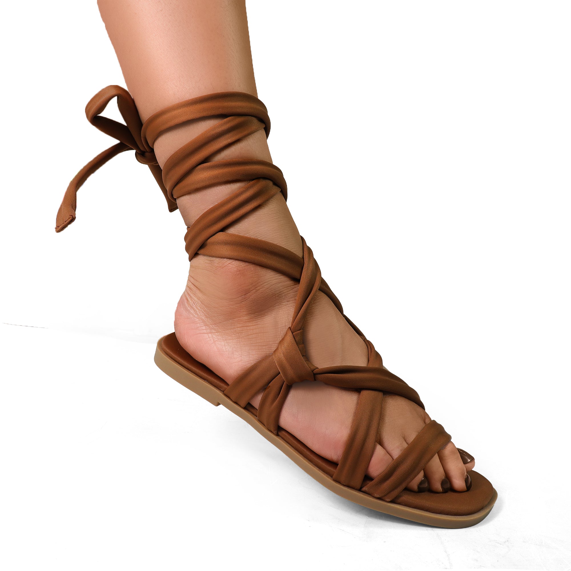 EVA-2 STRAPPY LACE UP SANDAL TAN