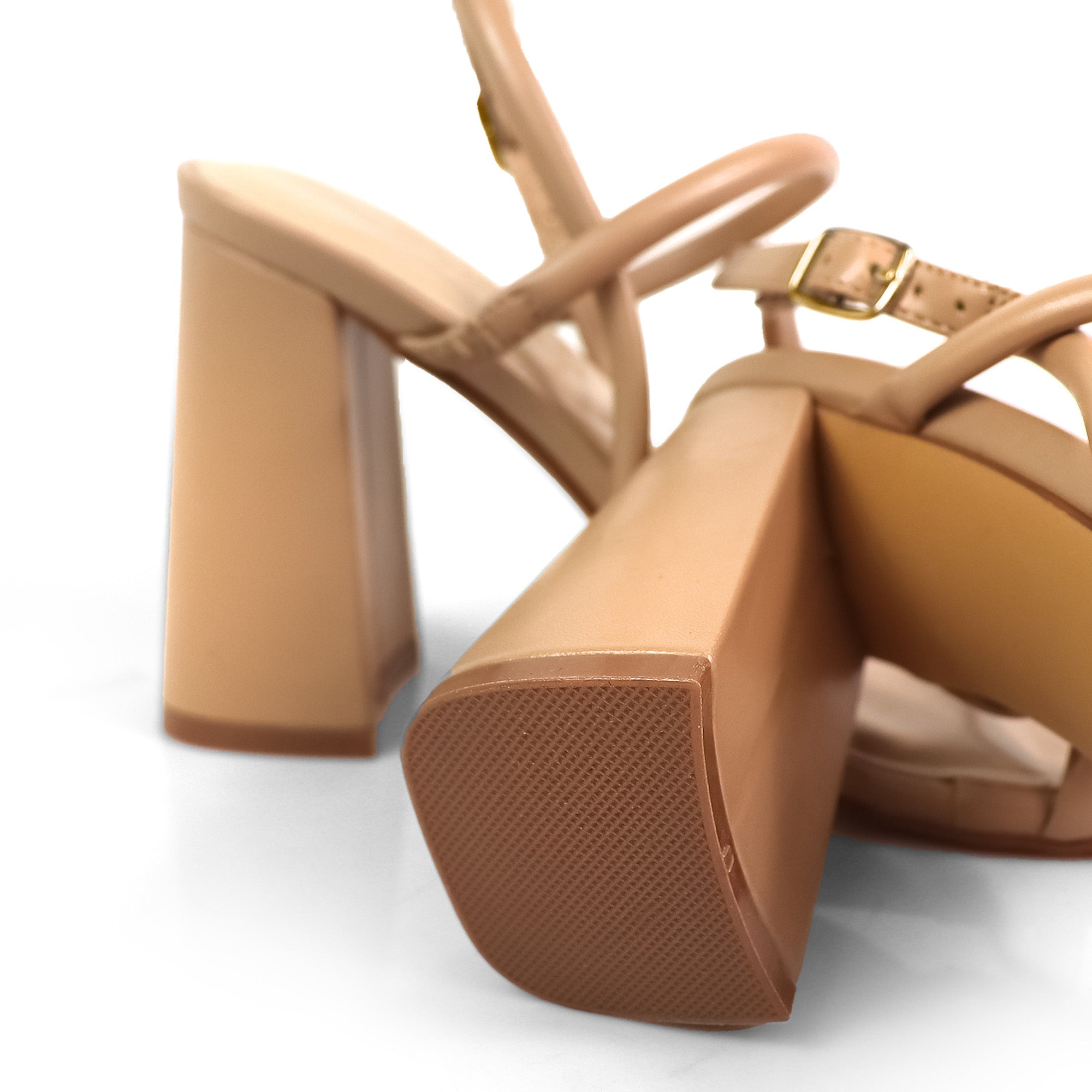 EVELYN-1 OPEN TOE ANKLE STRAP W/ HEEL NUDE