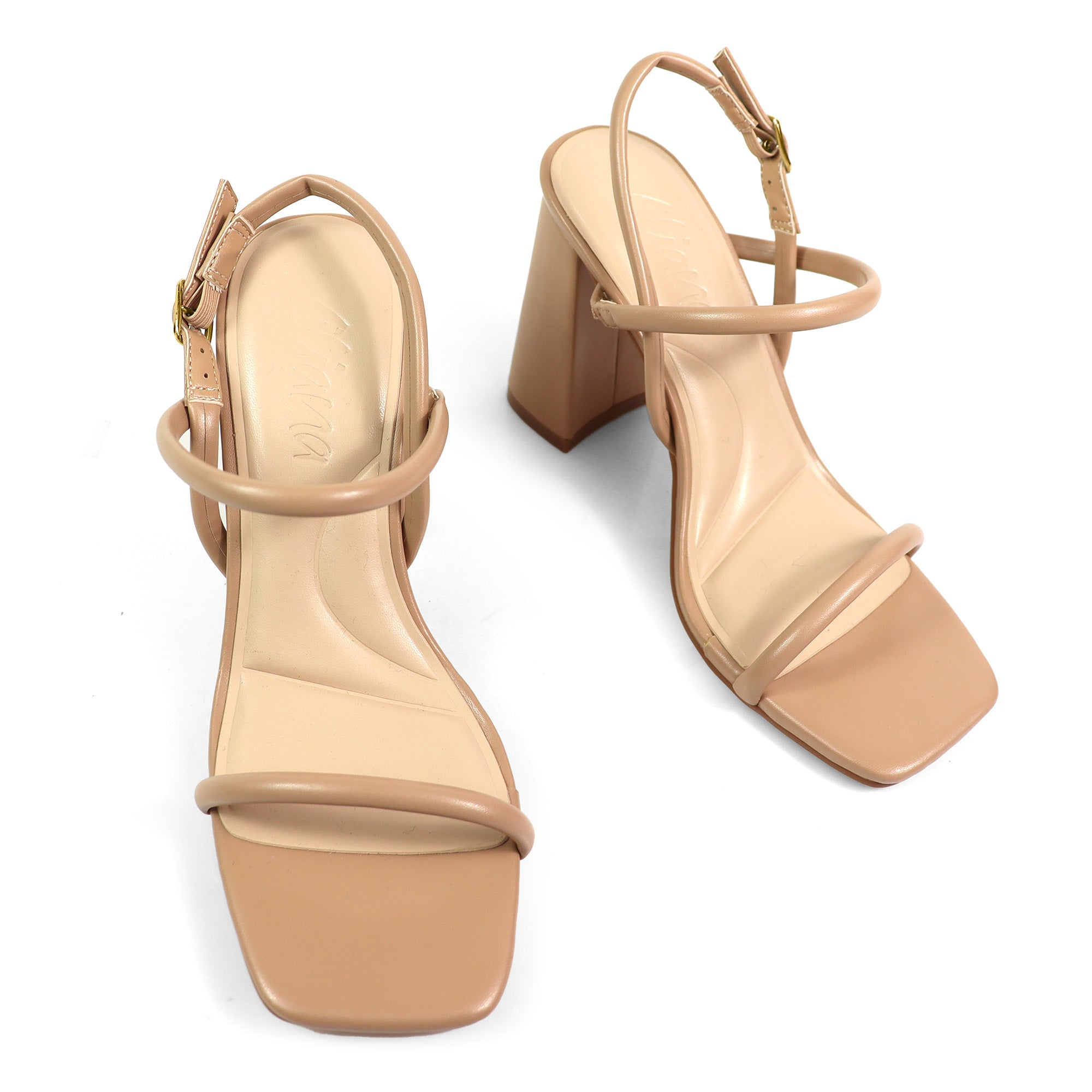 EVELYN-1 OPEN TOE ANKLE STRAP W/ HEEL NUDE
