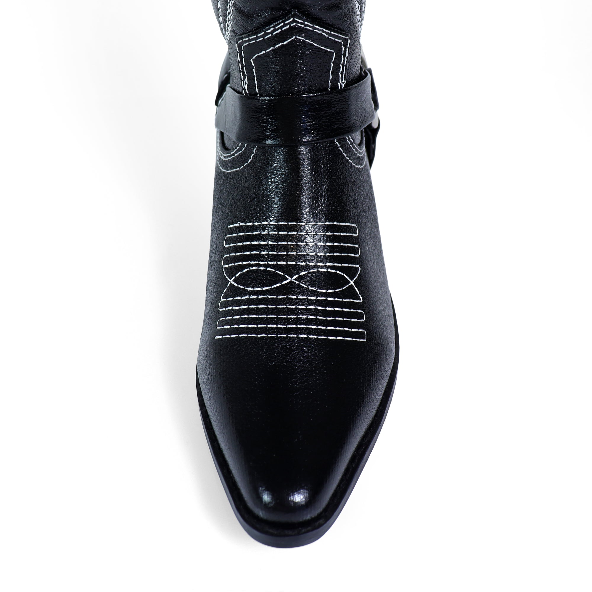 EVIE-1 COWBOY BOOTS W/ EMBROIDERED BLACK