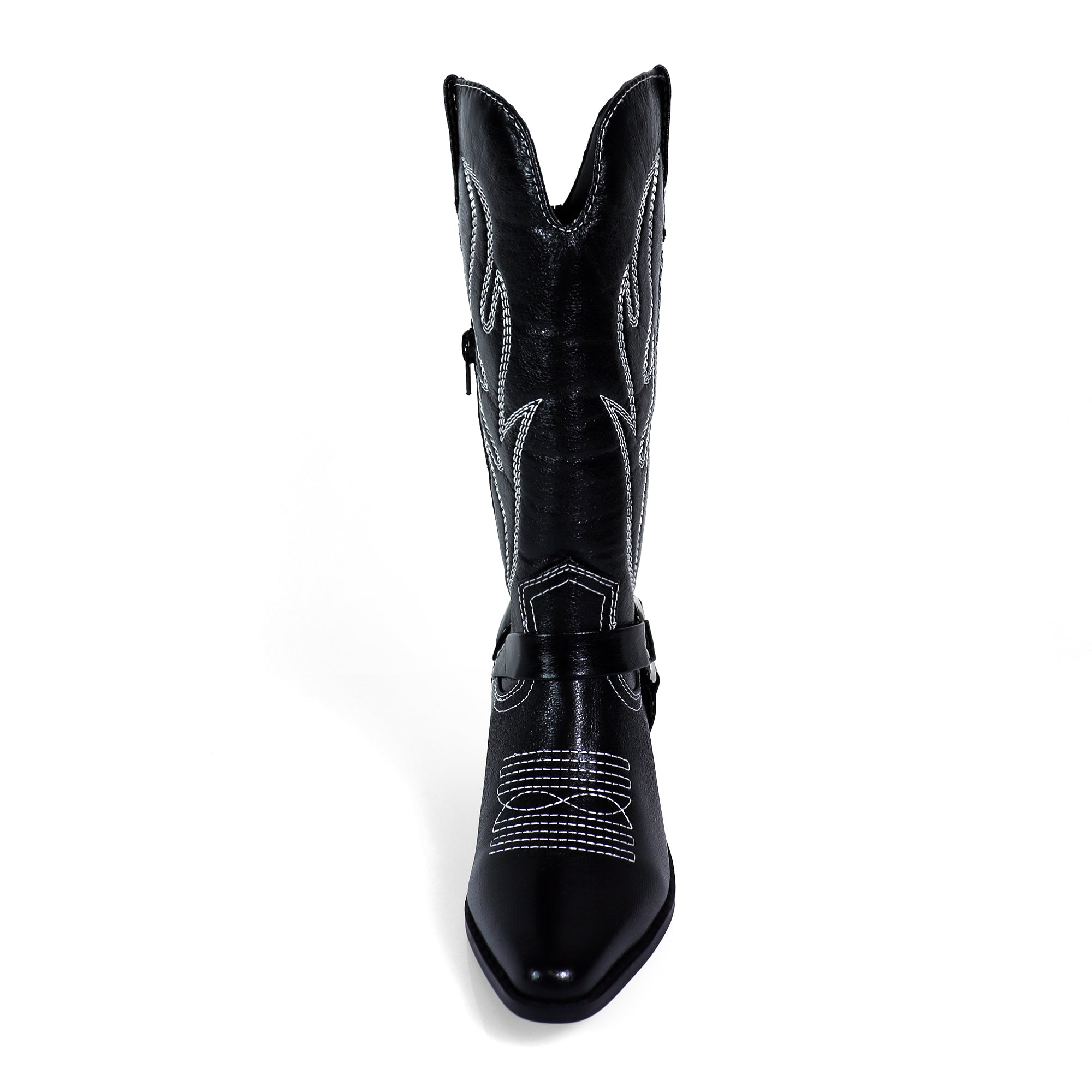 EVIE-1 COWBOY BOOTS W/ EMBROIDERED BLACK