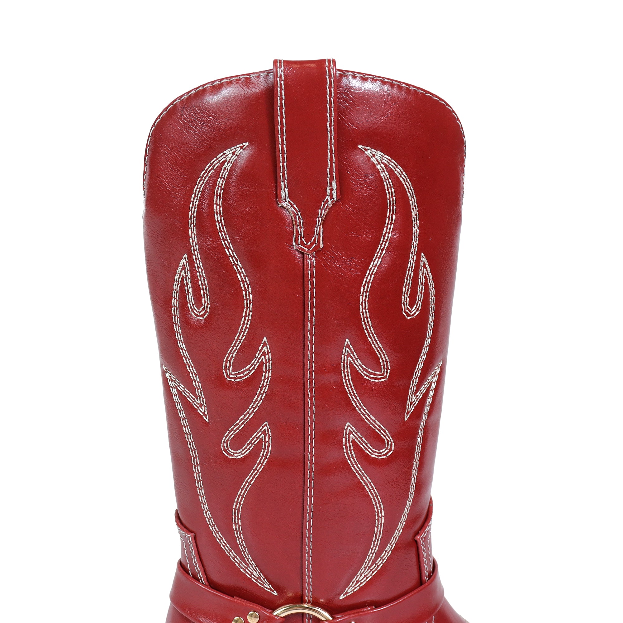 EVIE-1 COWBOY BOOTS W/ EMBROIDERED RED