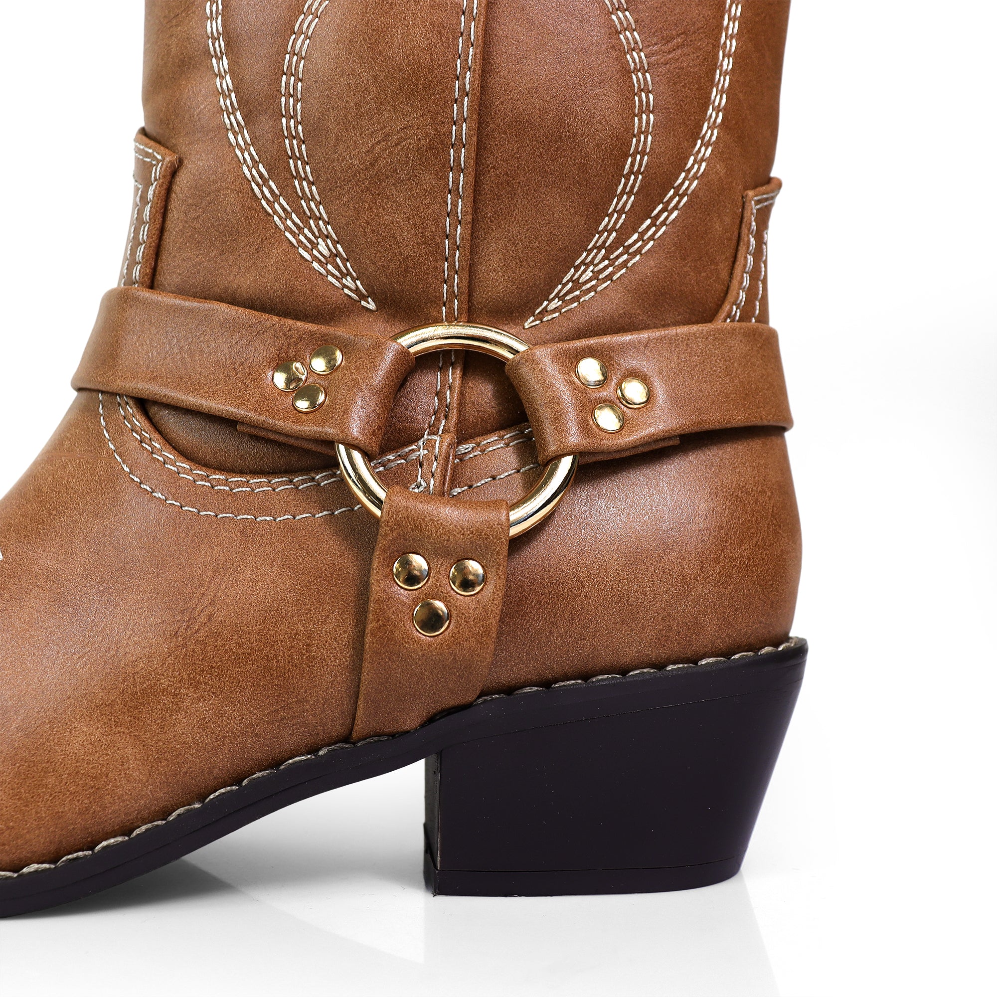 EVIE-1 COWBOY BOOTS W/ EMBROIDERED TAN