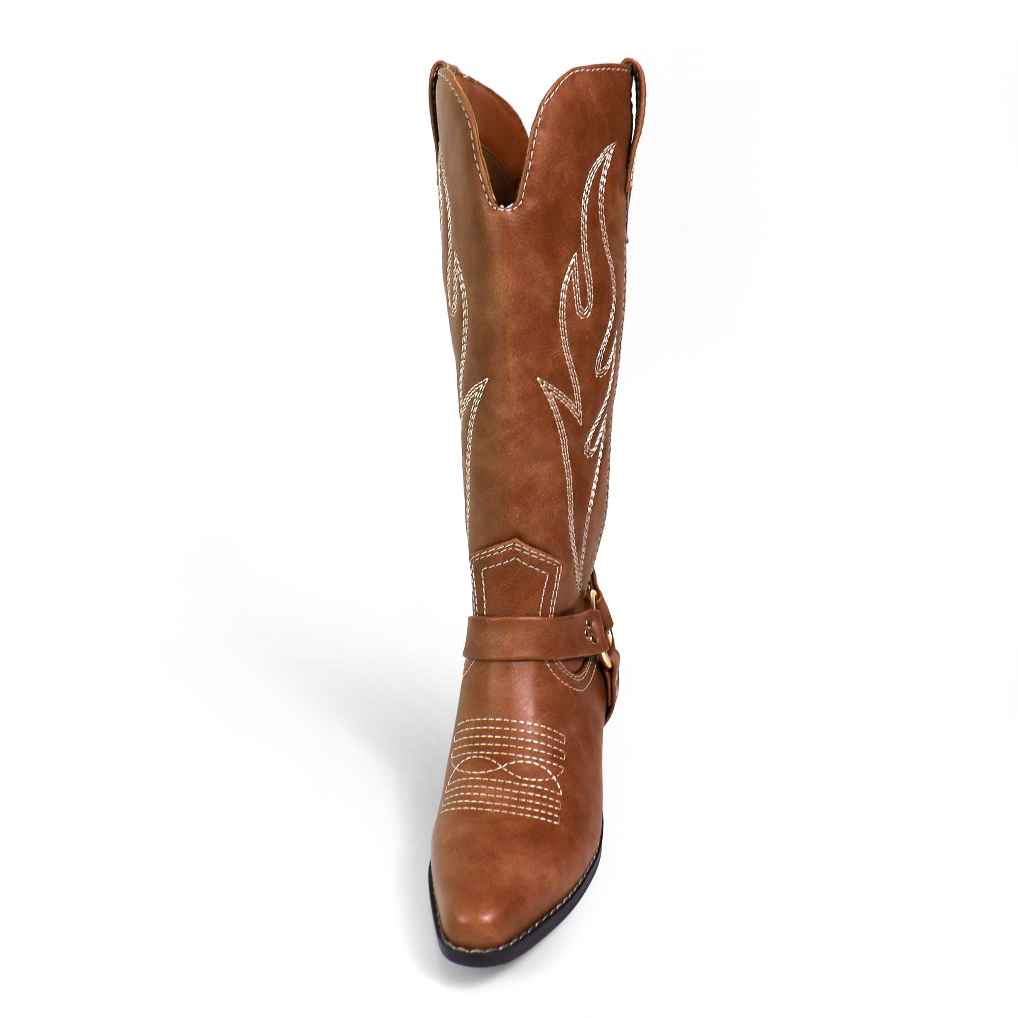 EVIE-1 COWBOY BOOTS W/ EMBROIDERED TAN