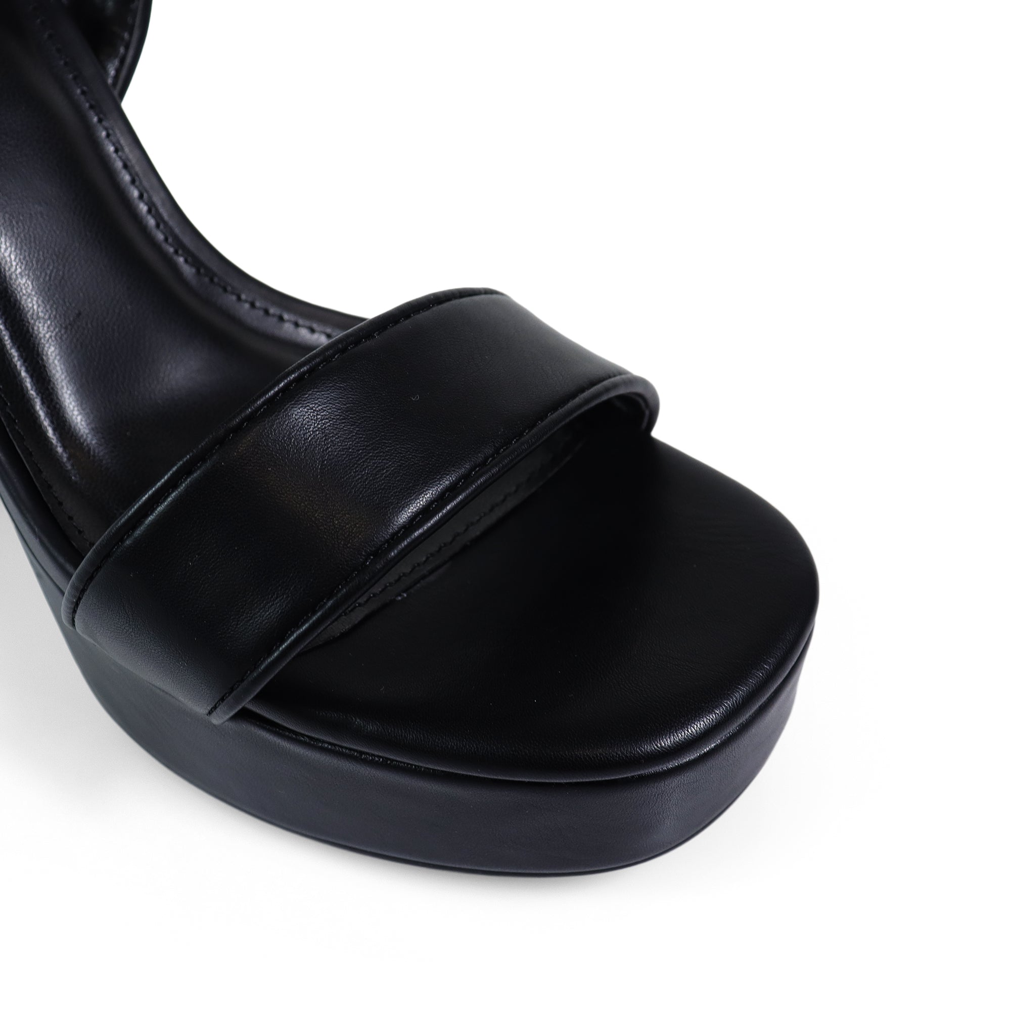 FELIZA-4 RAFFIA PLATFORM HEEL BLACK
