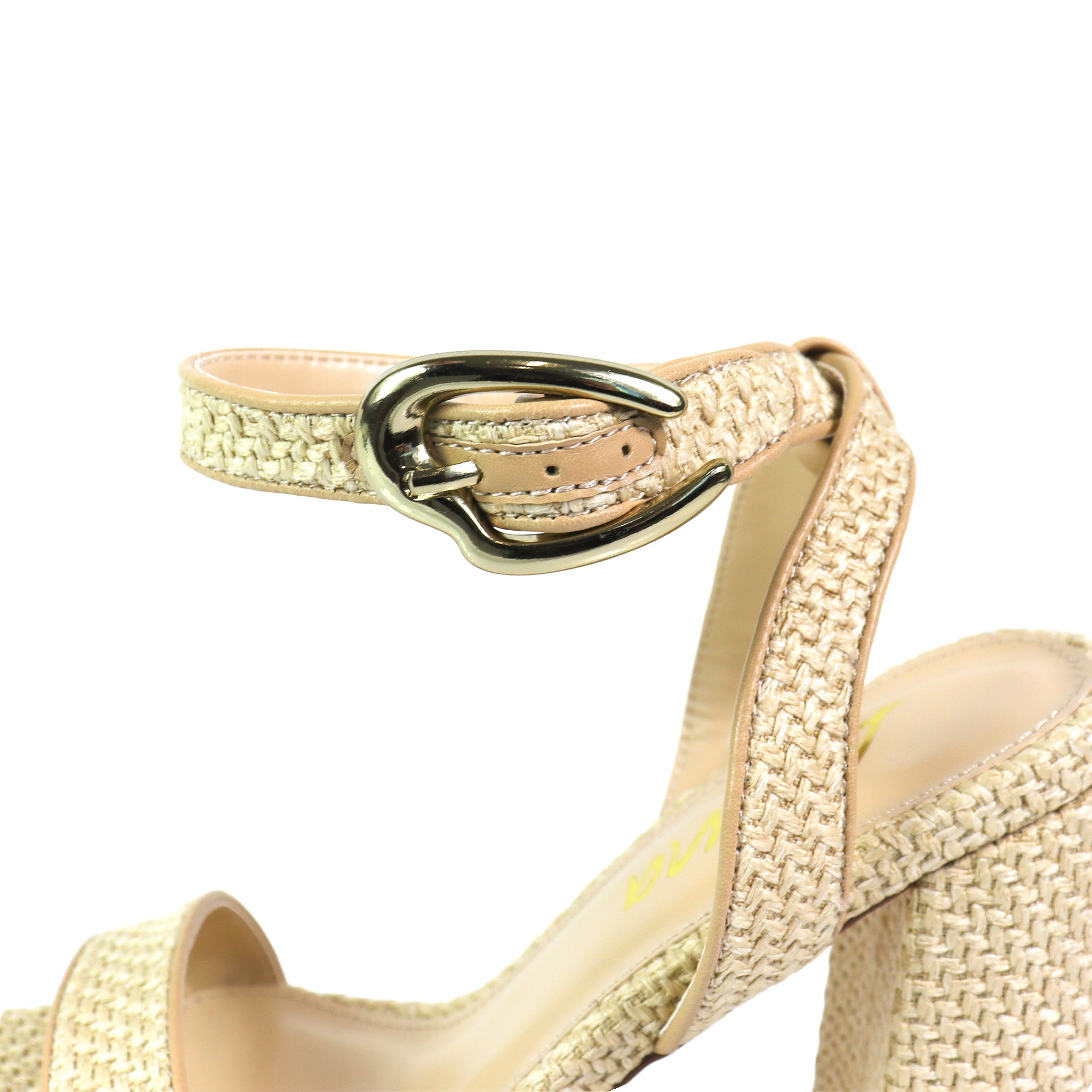 FELIZA-4 RAFFIA PLATFORM HEEL LINEN