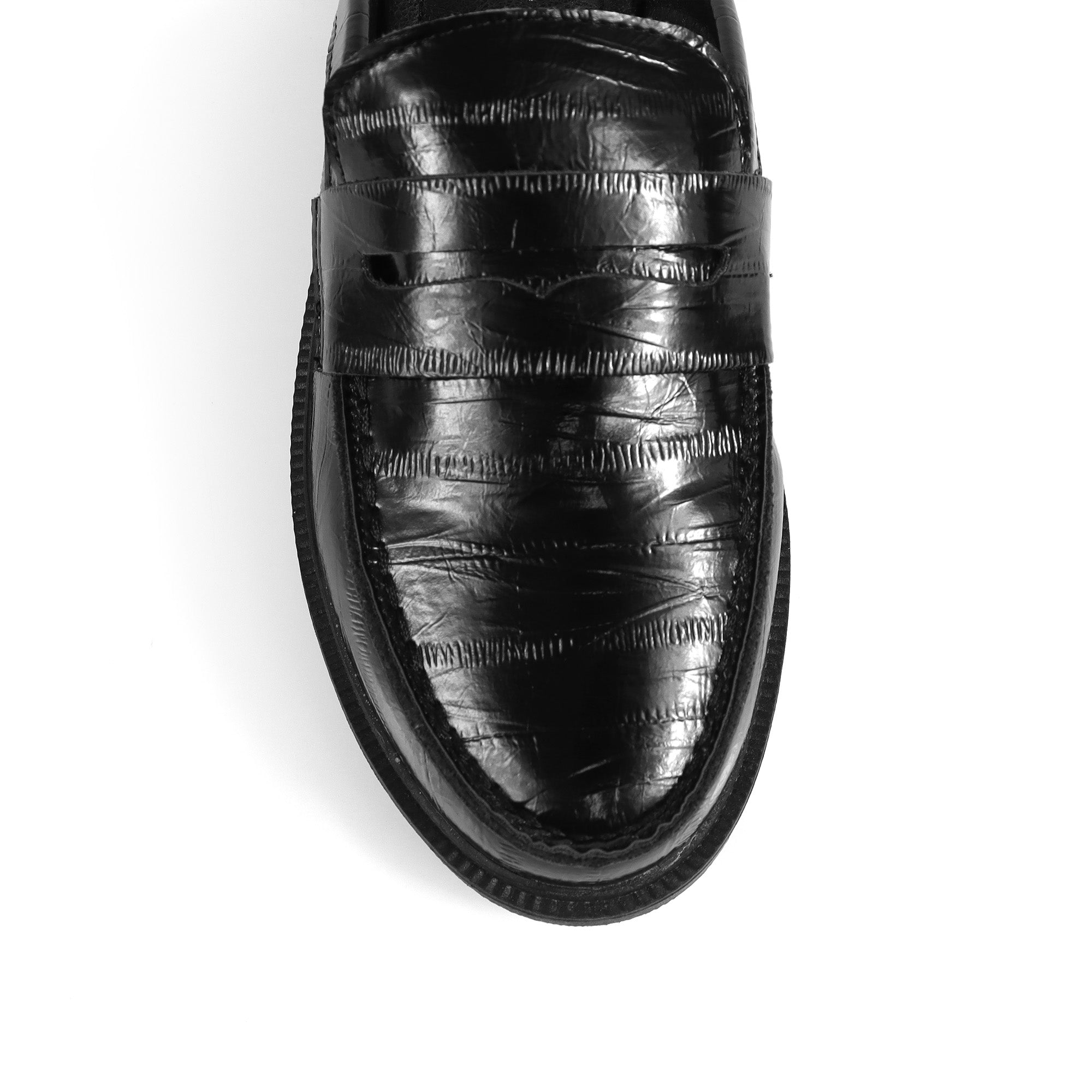 FLORESITA-1 PENNY LOAFER SLIDE BLACK CROC