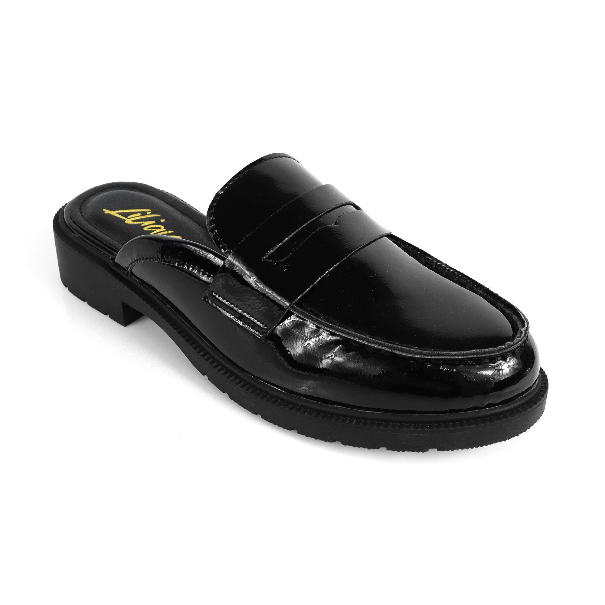 FLORESITA-1 PENNY LOAFER SLIDE BLACK