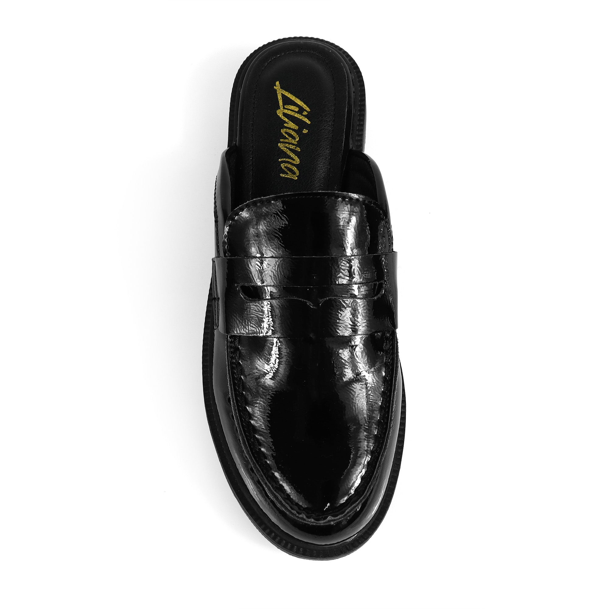 FLORESITA-1 PENNY LOAFER SLIDE BLACK