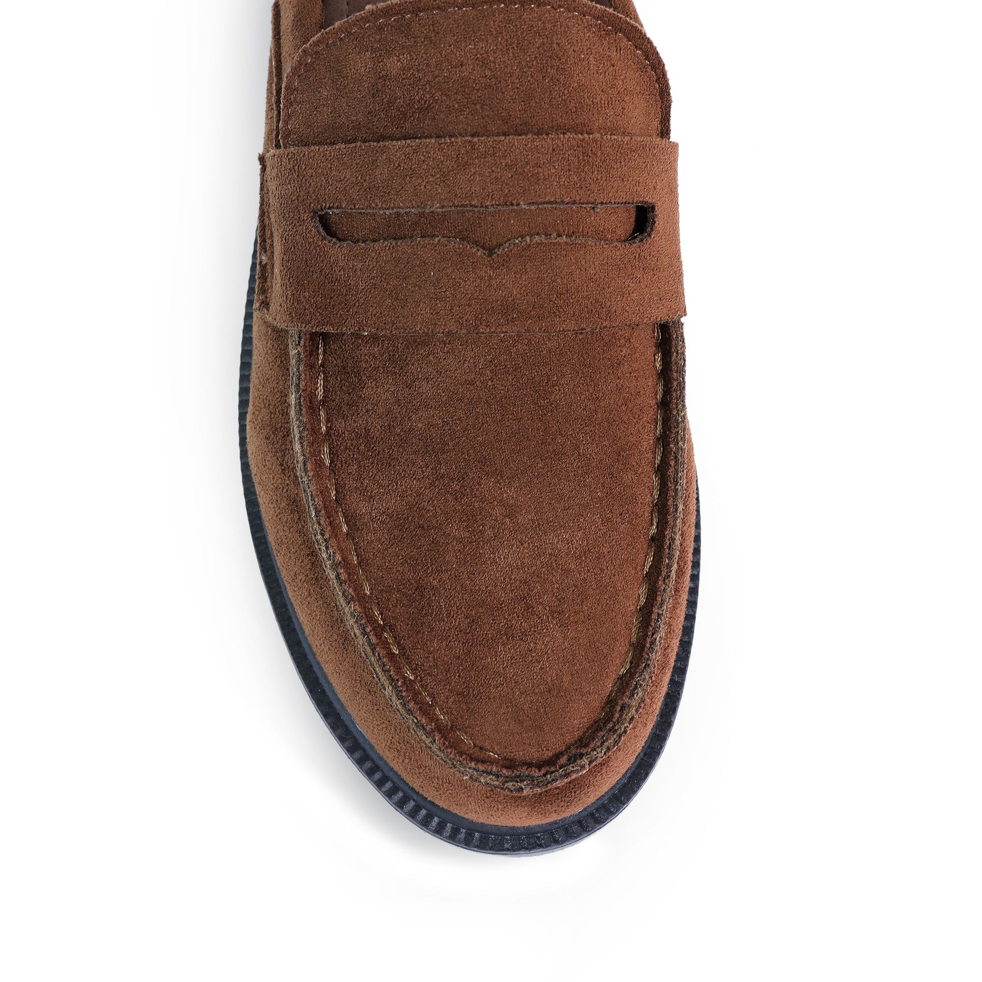 FLORESITA-1 PENNY LOAFER SLIDE CHOCOLATE SUEDE