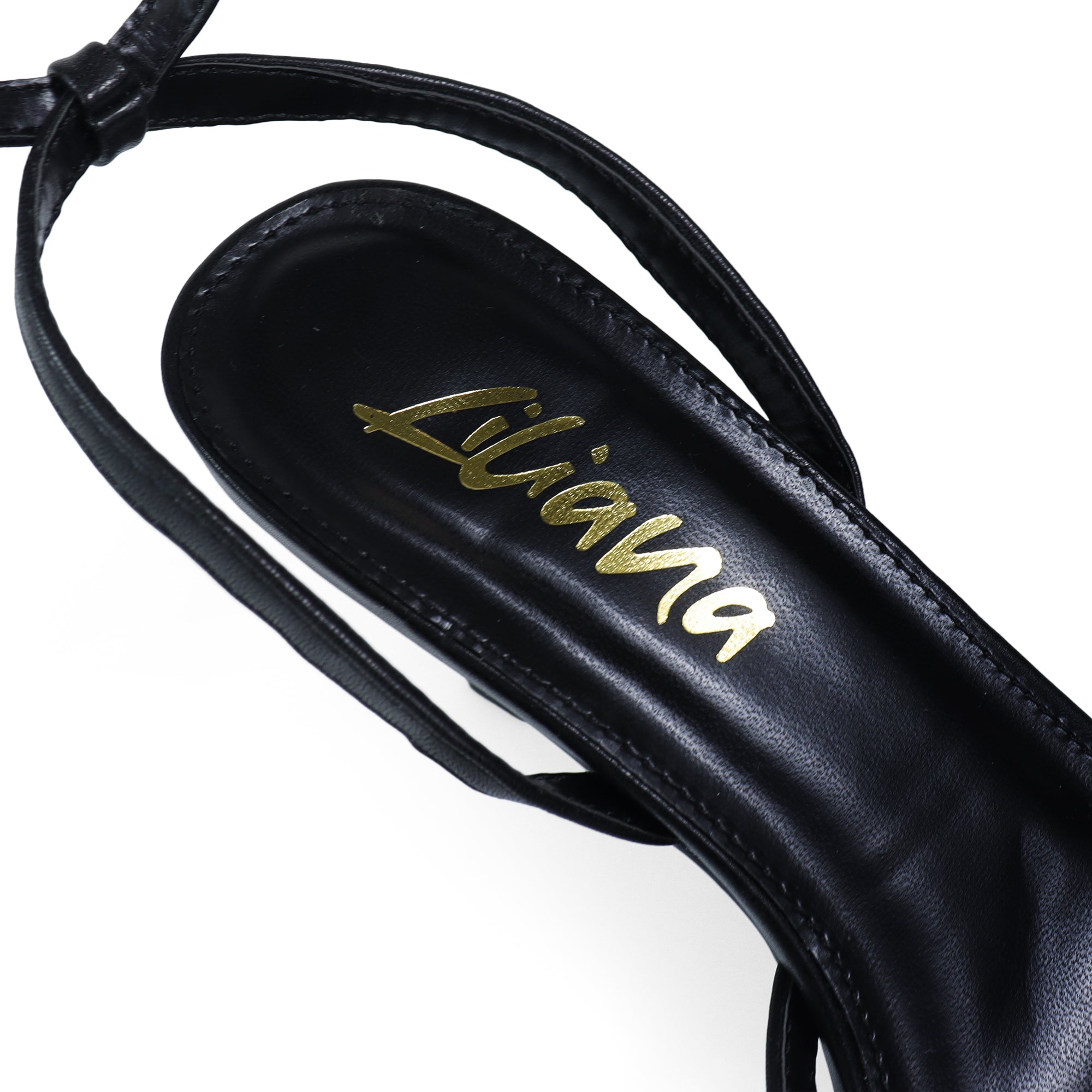 FRANKIE-3 OPEN SQUARE TOE CROSS ANCKLE STRAP SANDAL W/KITTEN HEEL BLACK