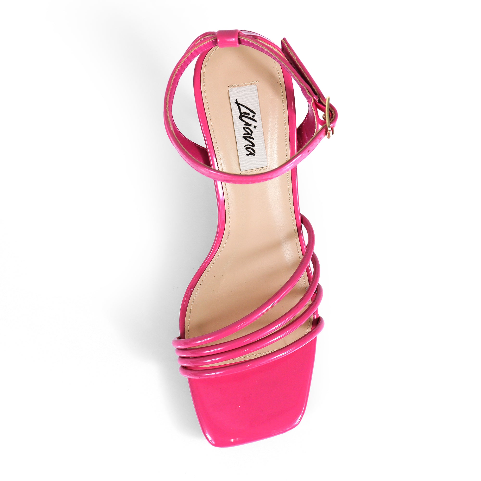FRANKIE-9 OPEN SQUARE TOE ANCKLE STRAP SANDAL W KITTEN HEEL ROSE