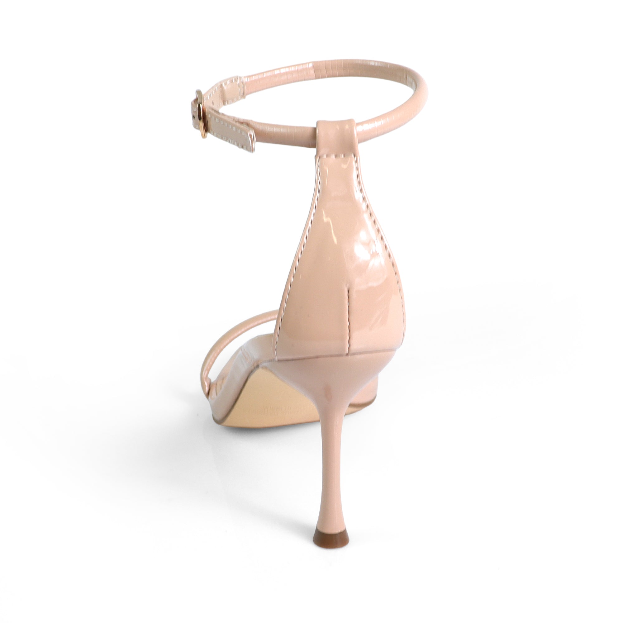 FRESCO-1 ELEGANT ANKLE STRAP SQUARE TOE HEEL NUDE