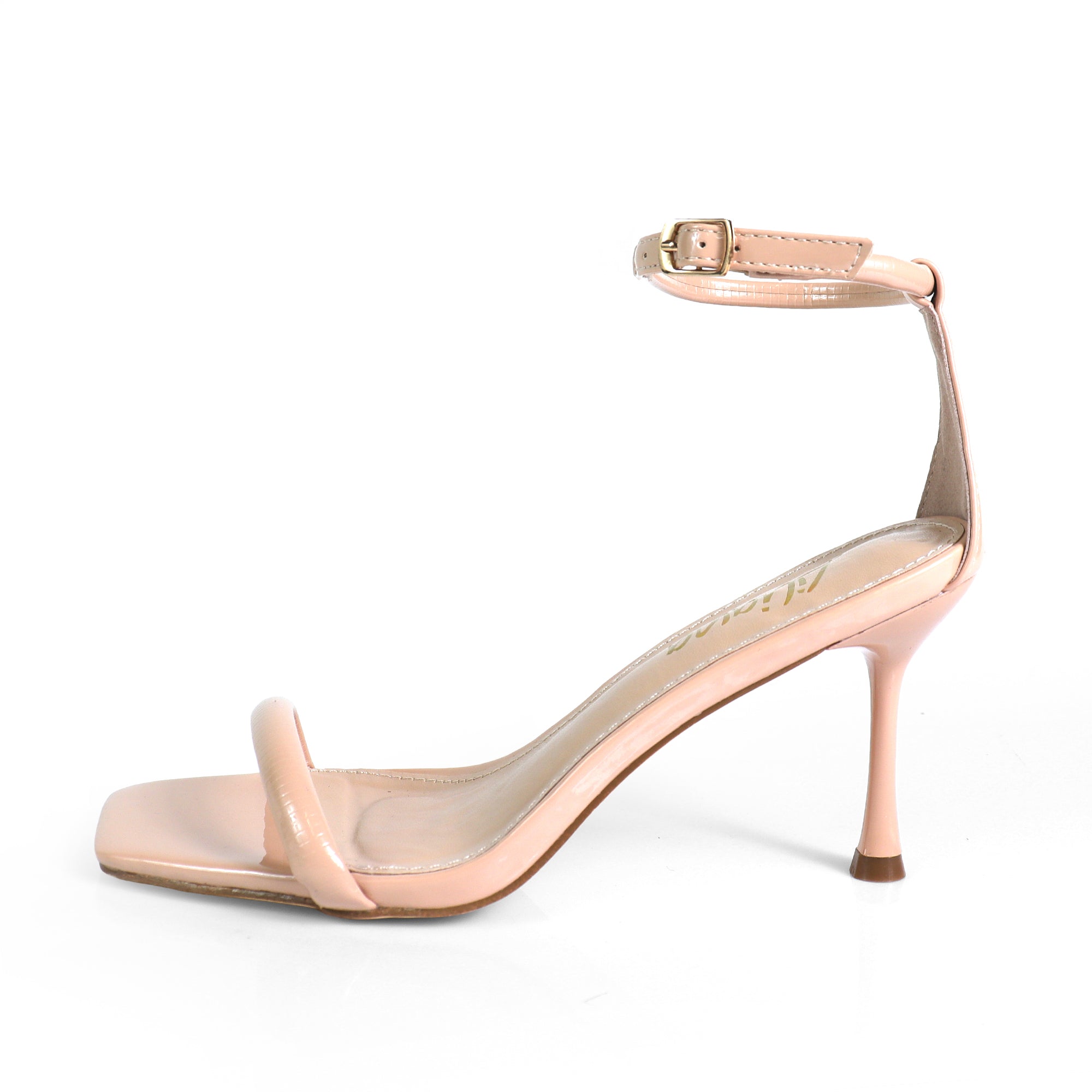 FRESCO-1 ELEGANT ANKLE STRAP SQUARE TOE HEEL NUDE