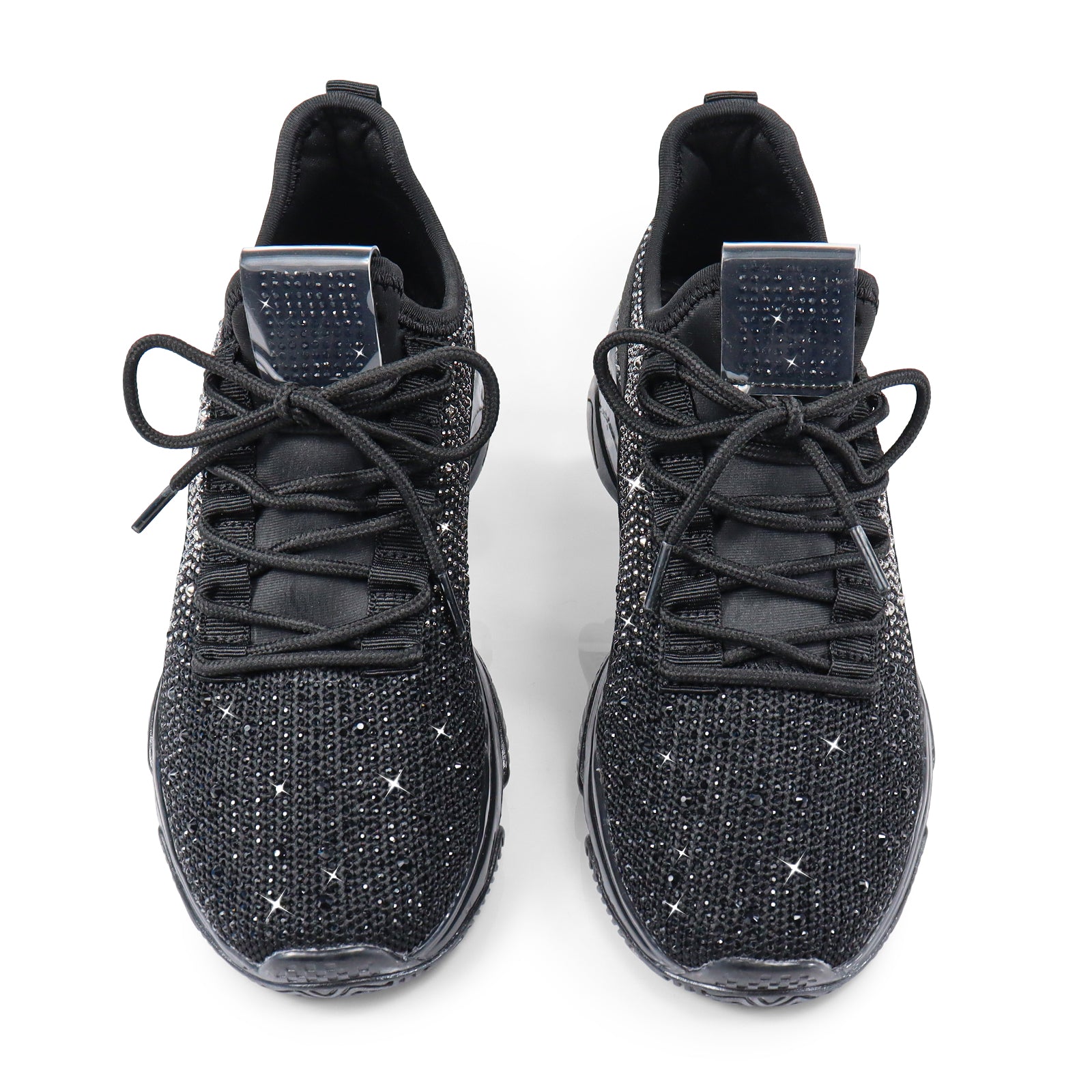 GENNY-1 UPPER STONE W/ RIBBON BACK SNEAKER BLACK