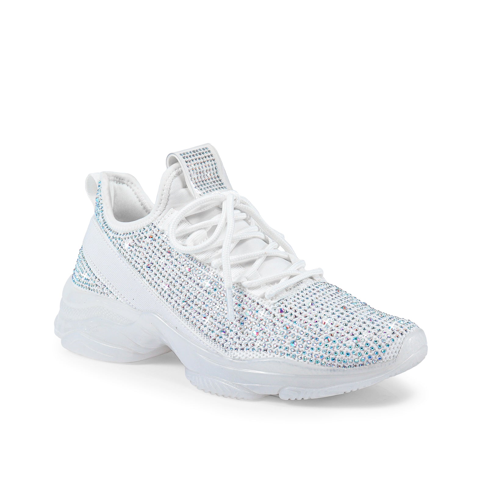GENNY-1 UPPER STONE W/ RIBBON BACK SNEAKER WHITE
