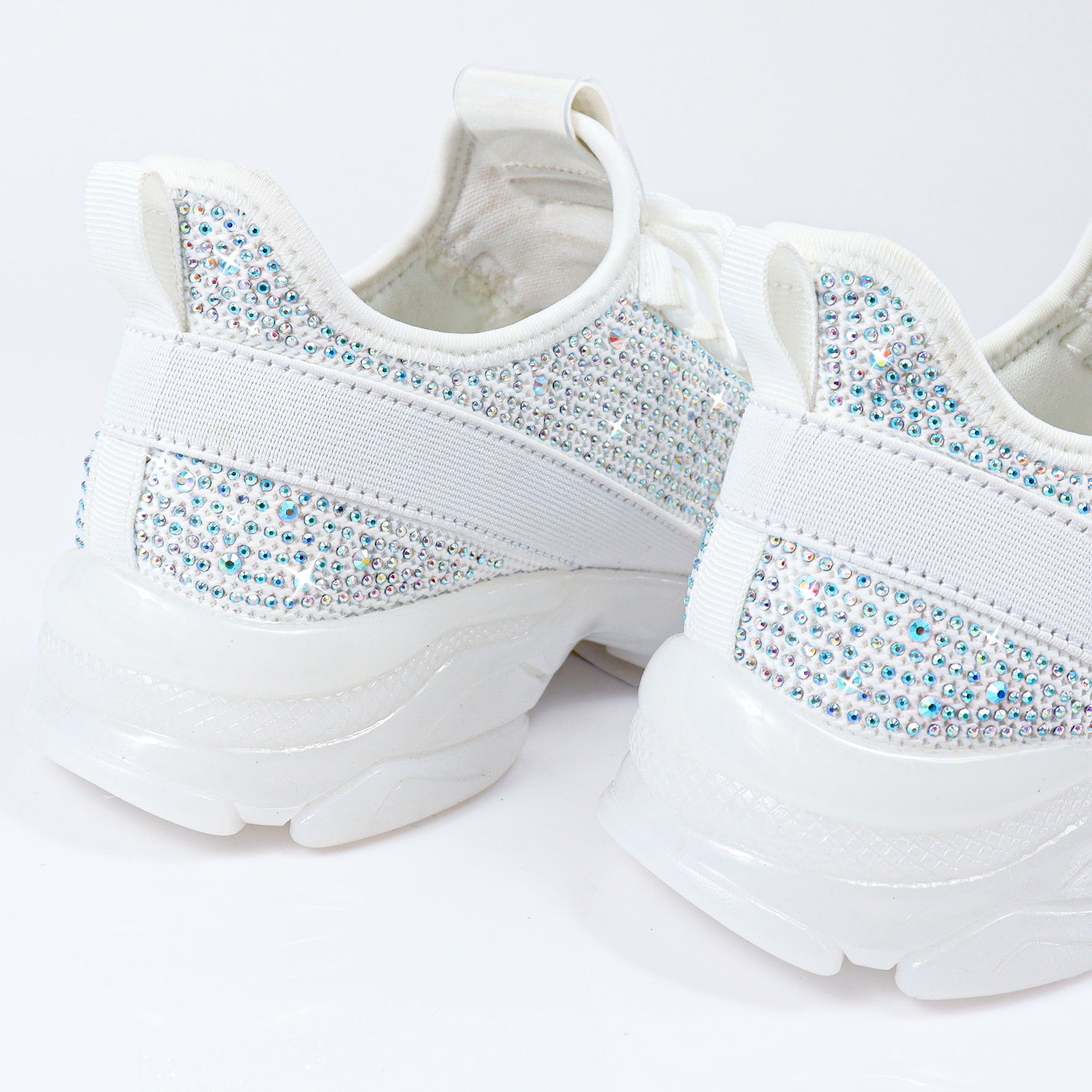 GENNY-1 UPPER STONE W/ RIBBON BACK SNEAKER WHITE