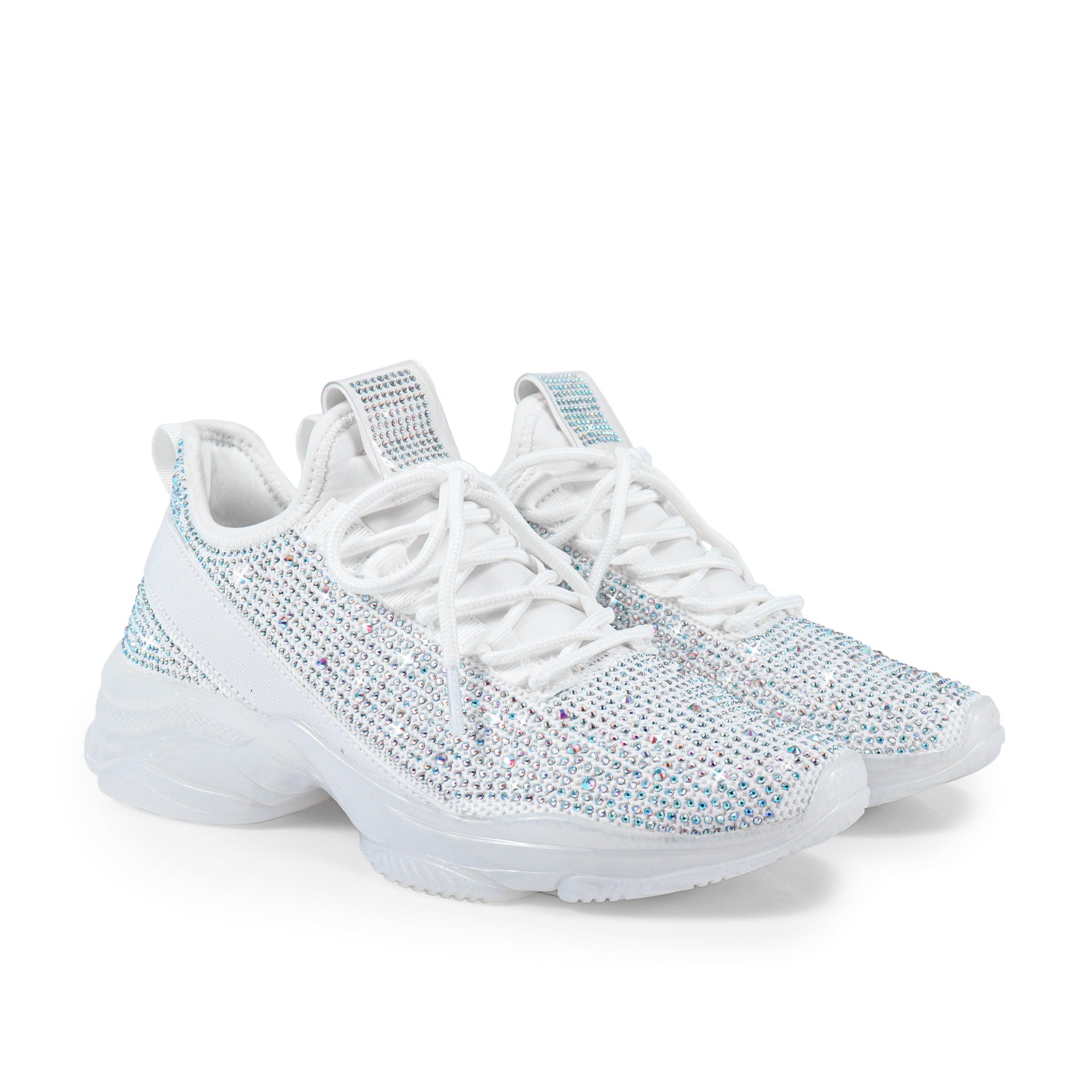 GENNY-1 UPPER STONE W/ RIBBON BACK SNEAKER WHITE