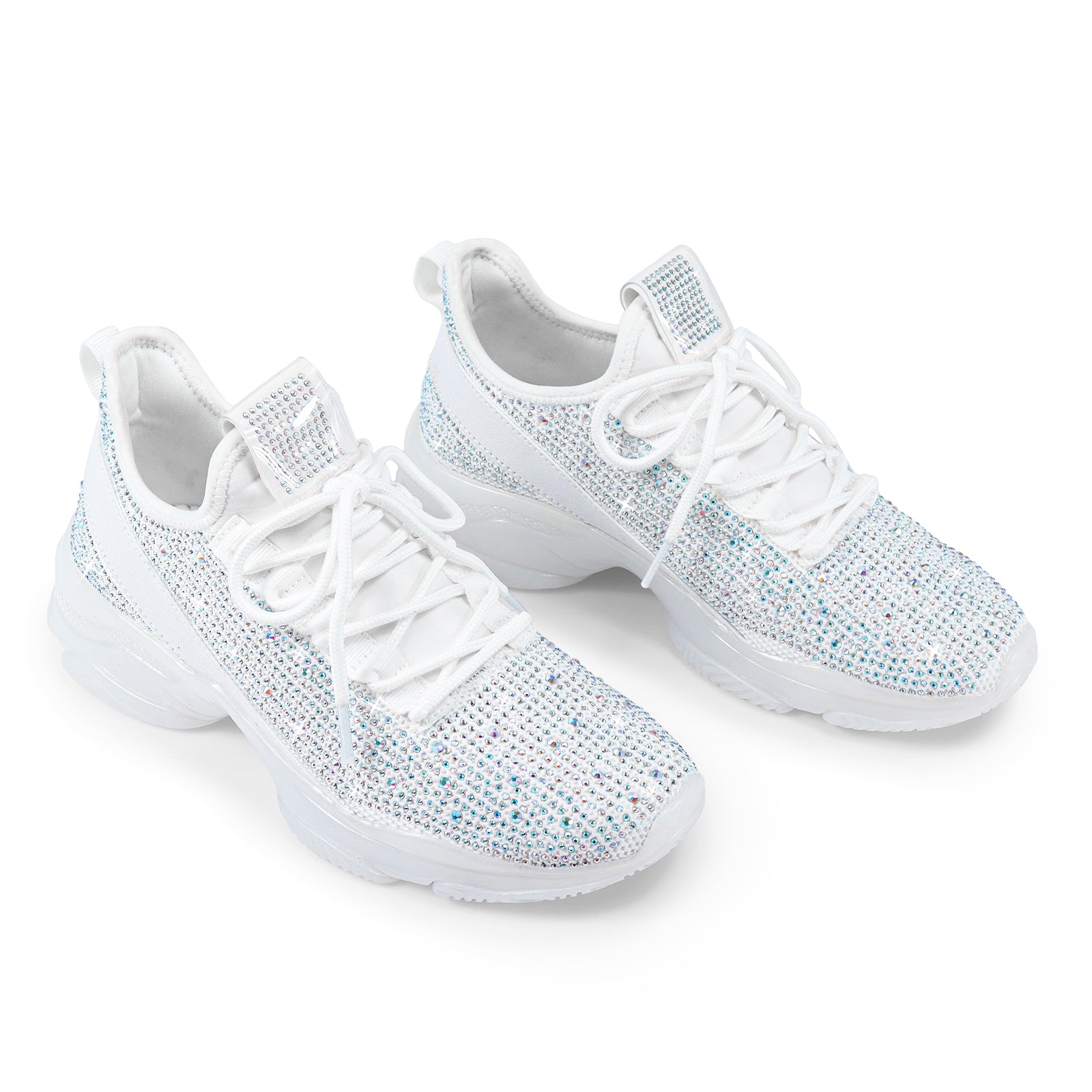GENNY-1 UPPER STONE W/ RIBBON BACK SNEAKER WHITE