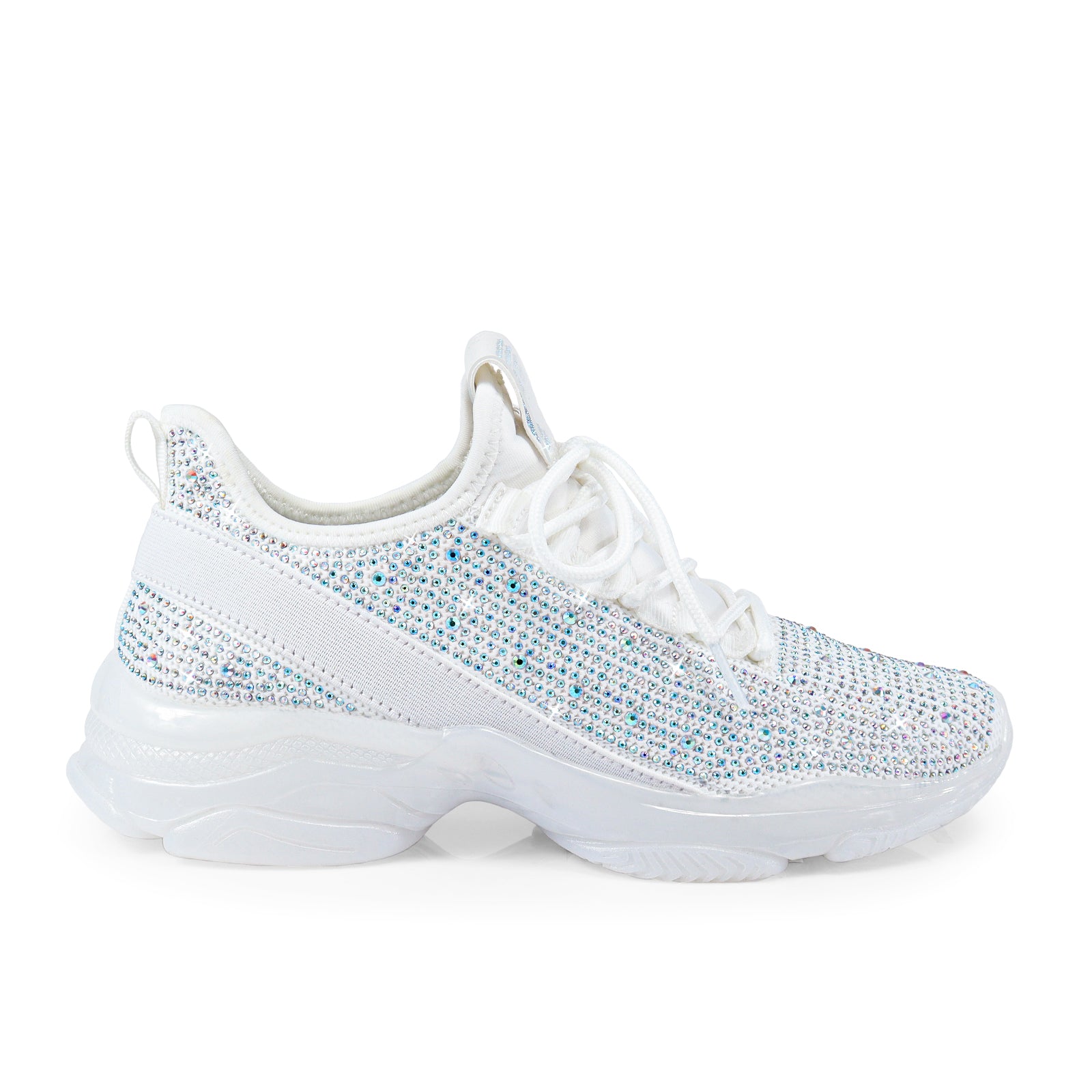 GENNY-1 UPPER STONE W/ RIBBON BACK SNEAKER WHITE