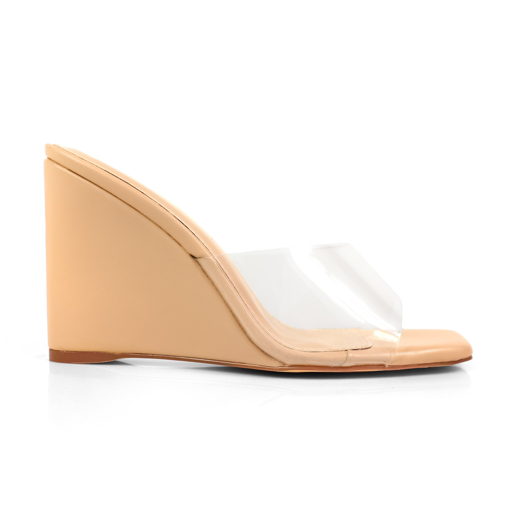 GILDA-4 WEDGE MULE CLEAR/NUDE