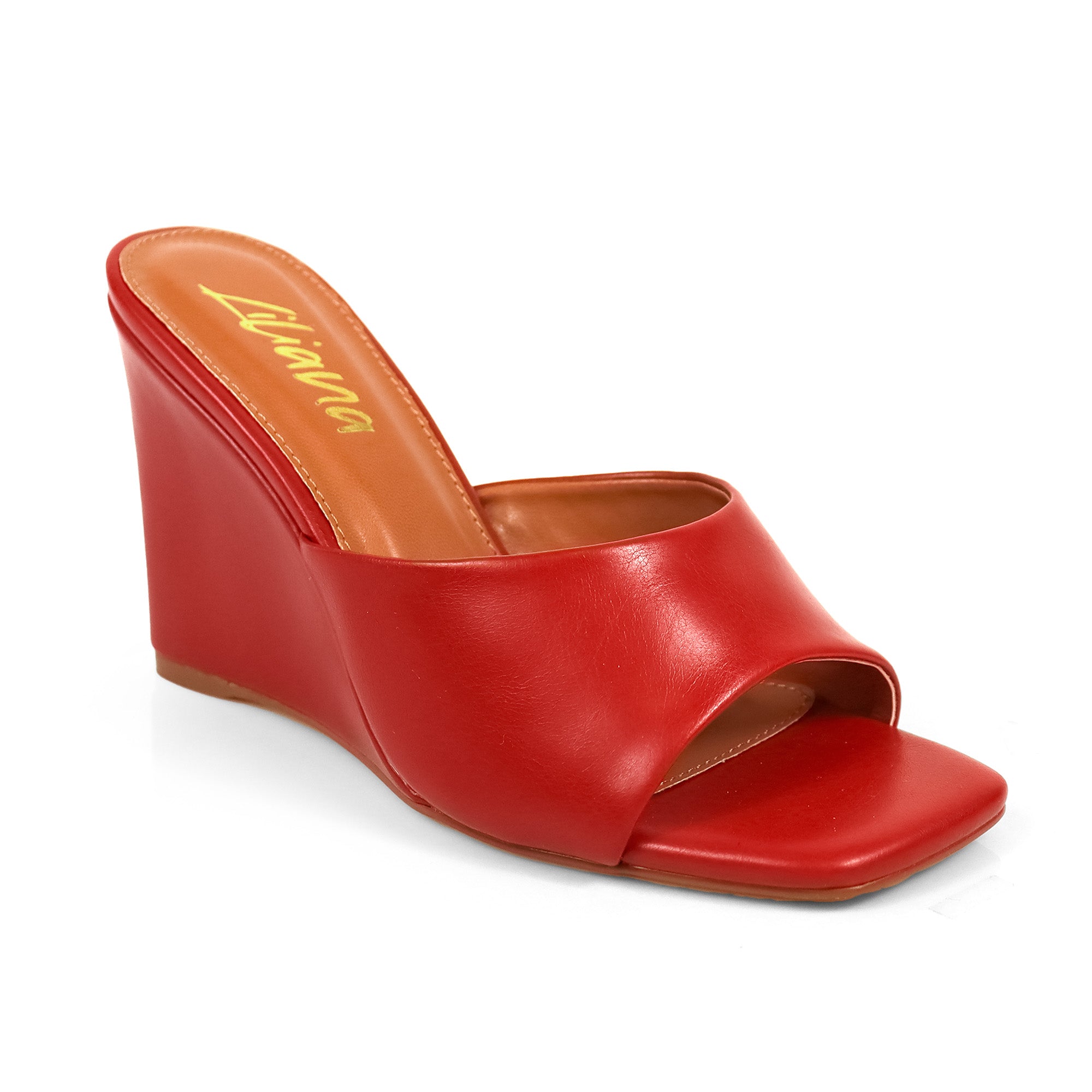 GILDA-4 WEDGE MULE RED