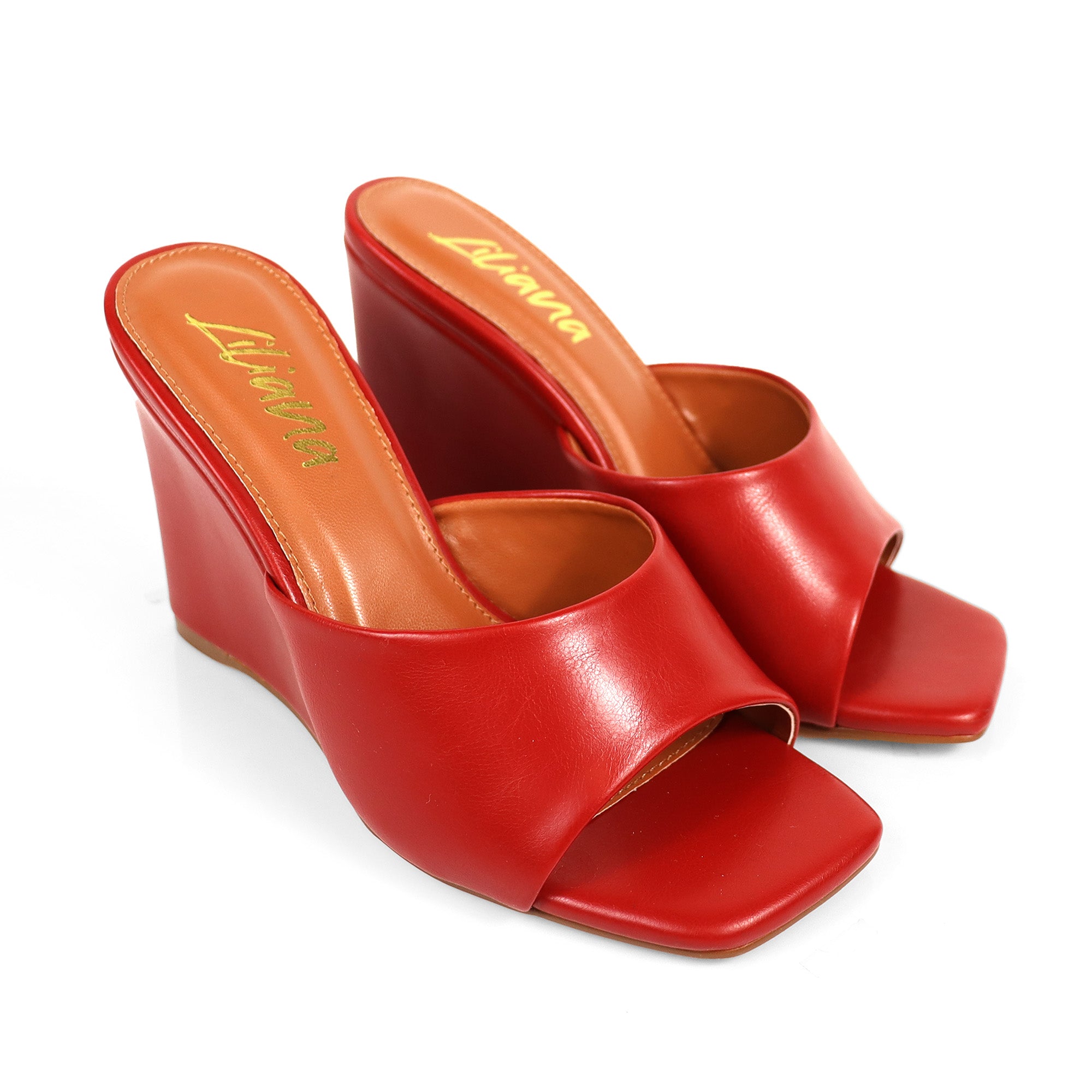 GILDA-4 WEDGE MULE RED