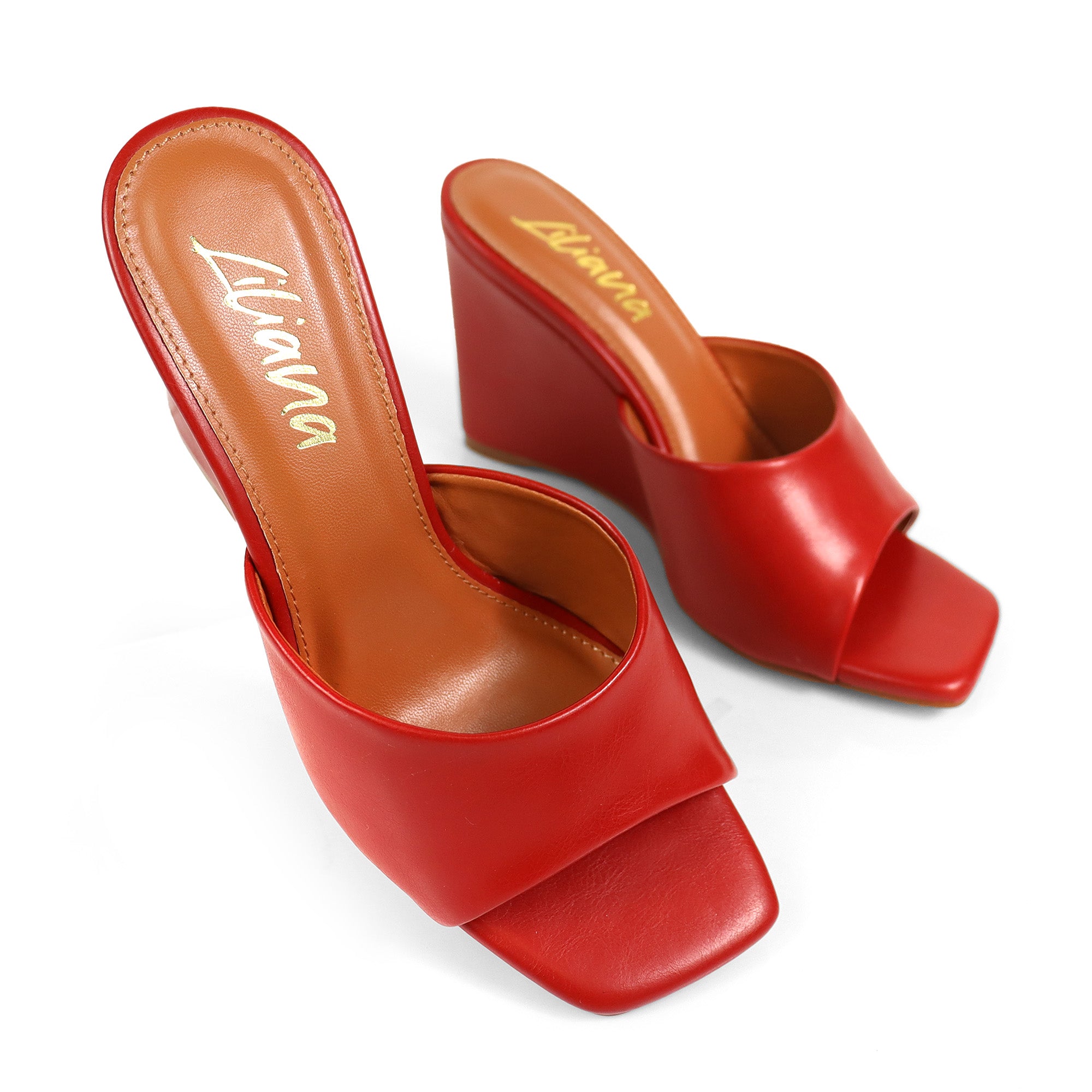 GILDA-4 WEDGE MULE RED