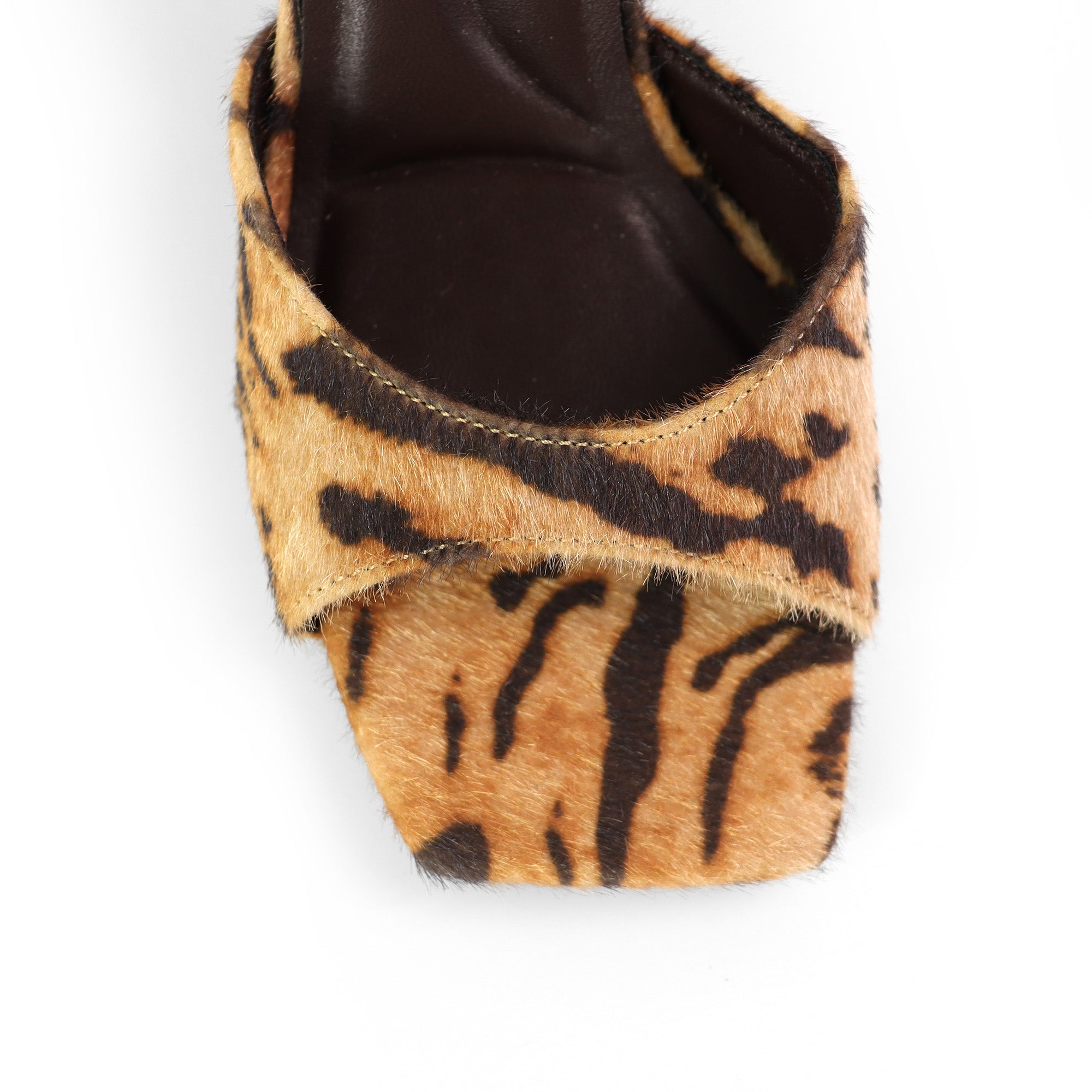 GLORIA-1 PONY FUR CHUNKY HEEL TIGER