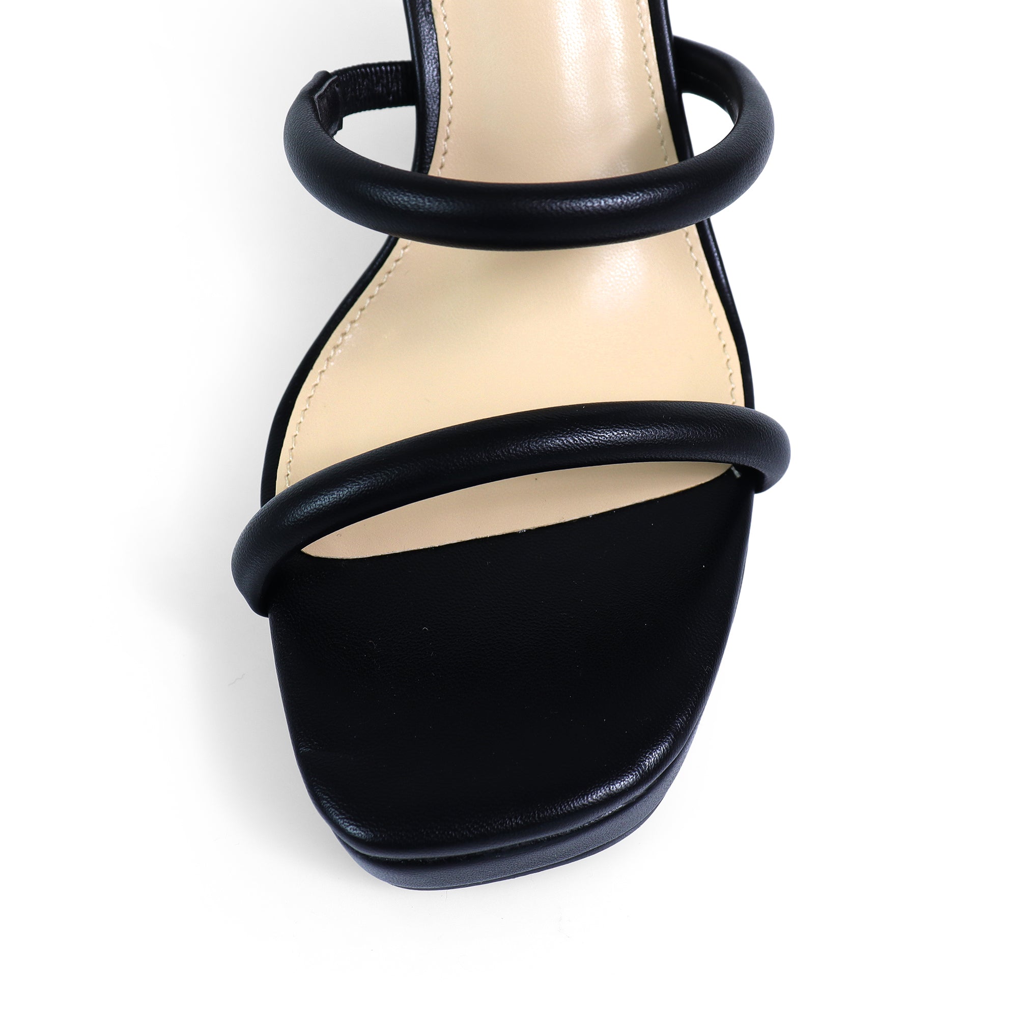 GRACIE-1 OPEN TOE ANKLE STRAP W/ CHUNCKY HEEL BLACK