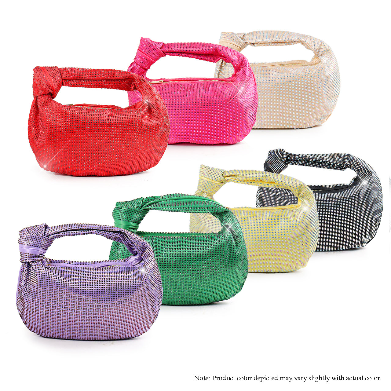H-JODIE ALL RHINESTONE HAND POUCH - BUTTER