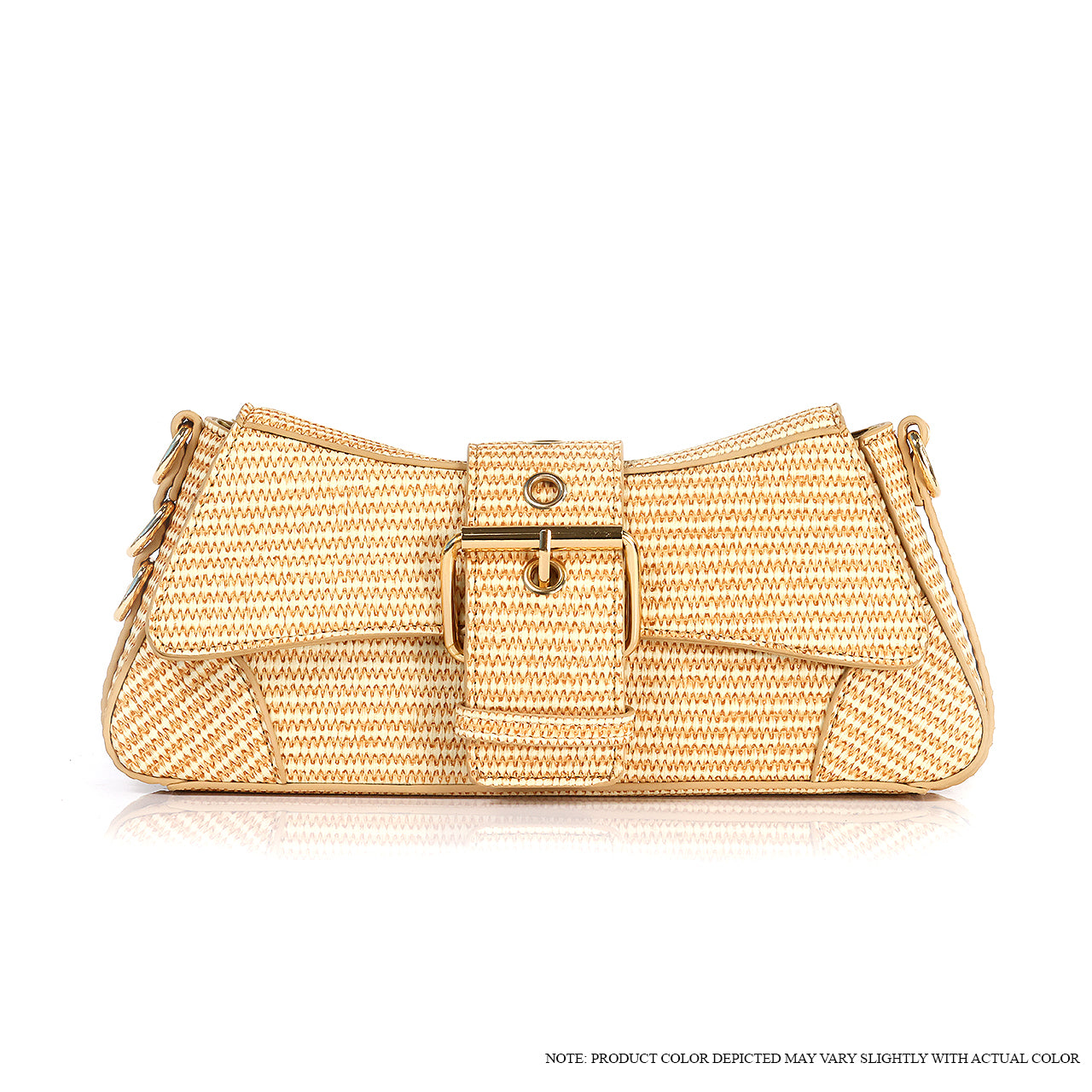 H-LINDSAY CHAIN SHOULDER BAG-RAFFIA