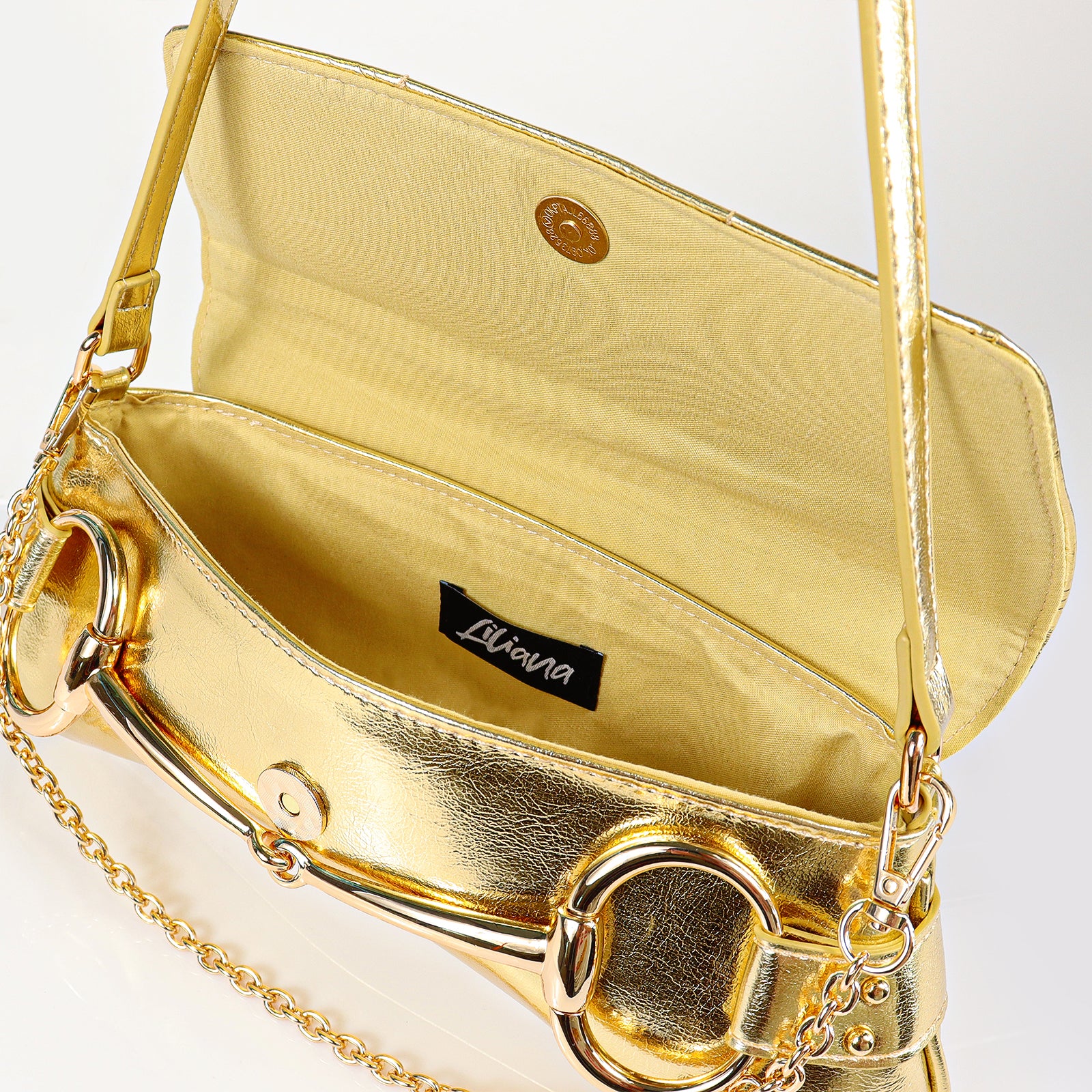 H-LOCK PADDED SHOULDER BAG - GOLD