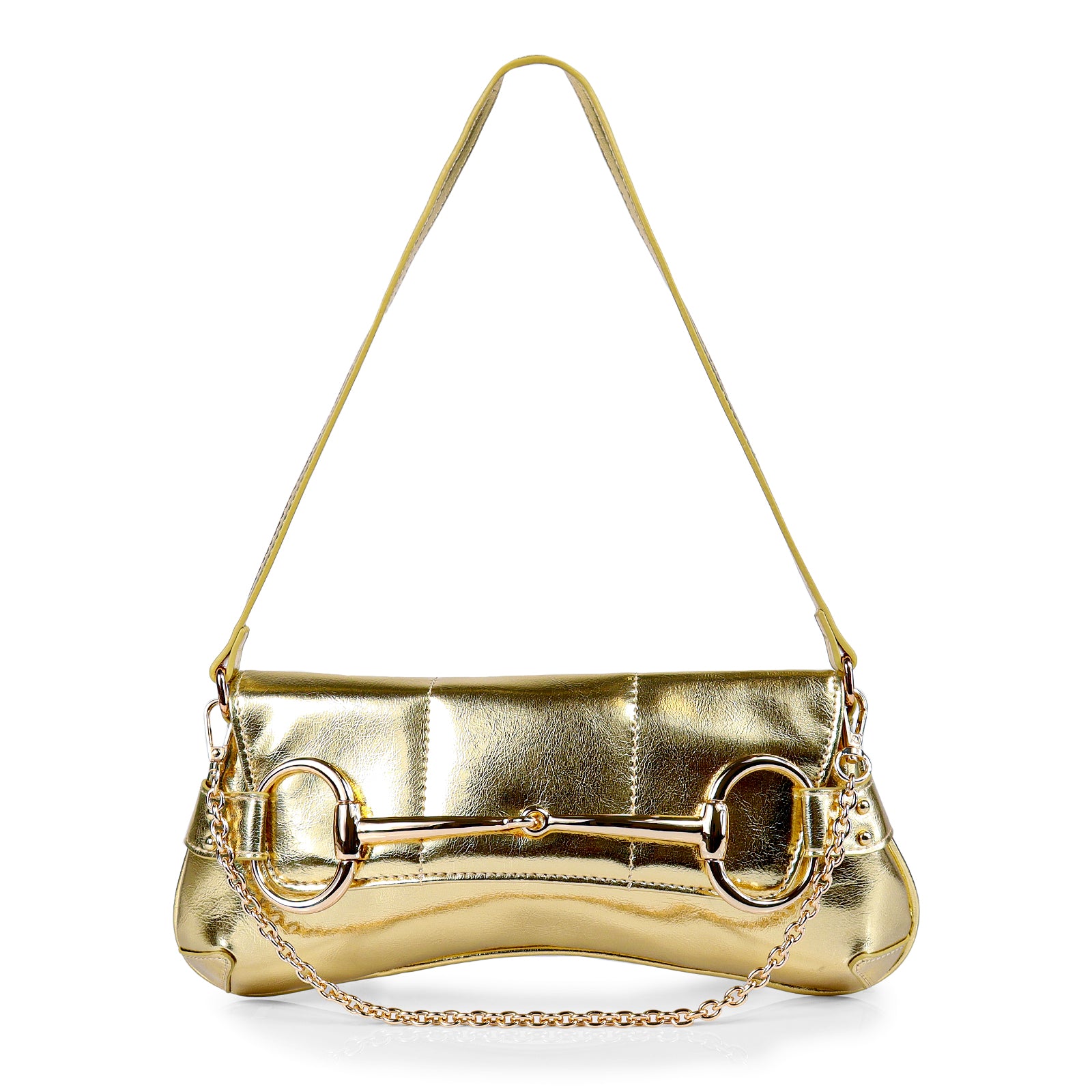 H-LOCK PADDED SHOULDER BAG - GOLD