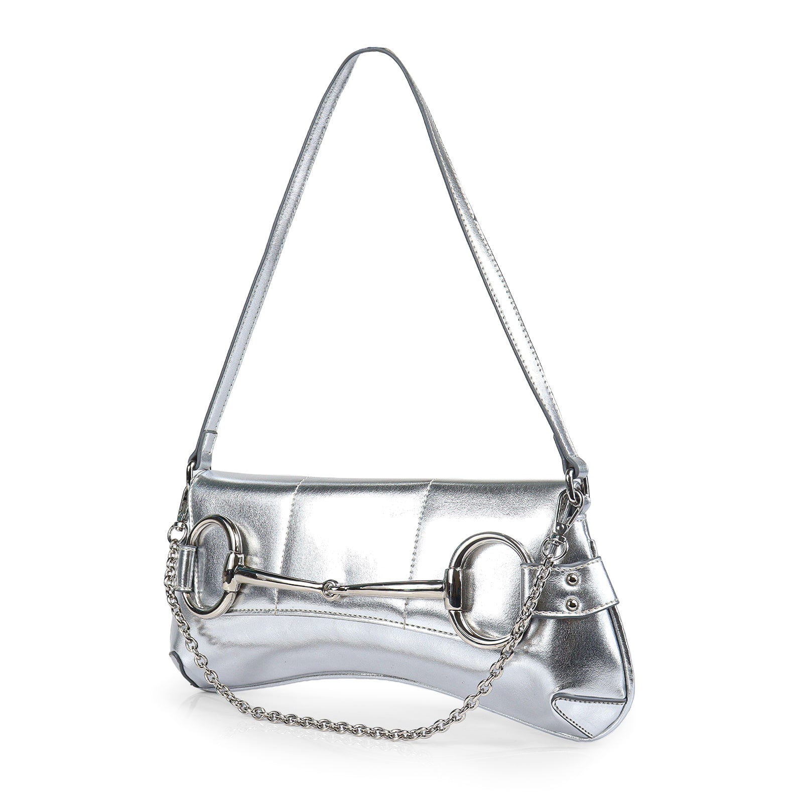 H-LOCK PADDED SHOULDER BAG - SILVER