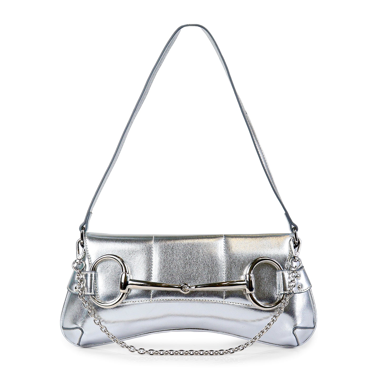 H-LOCK PADDED SHOULDER BAG - SILVER