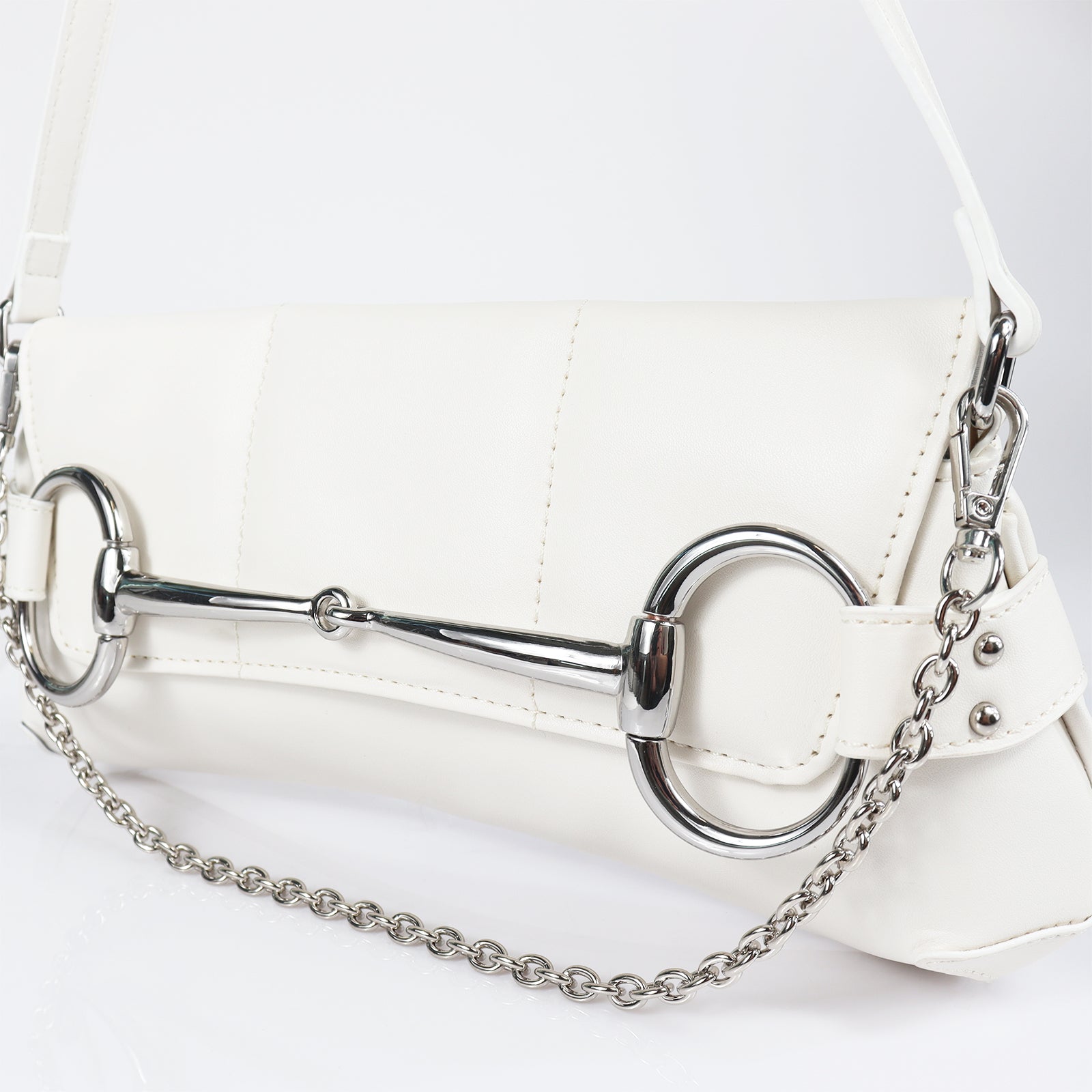 H-LOCK PADDED SHOULDER BAG - WHITE