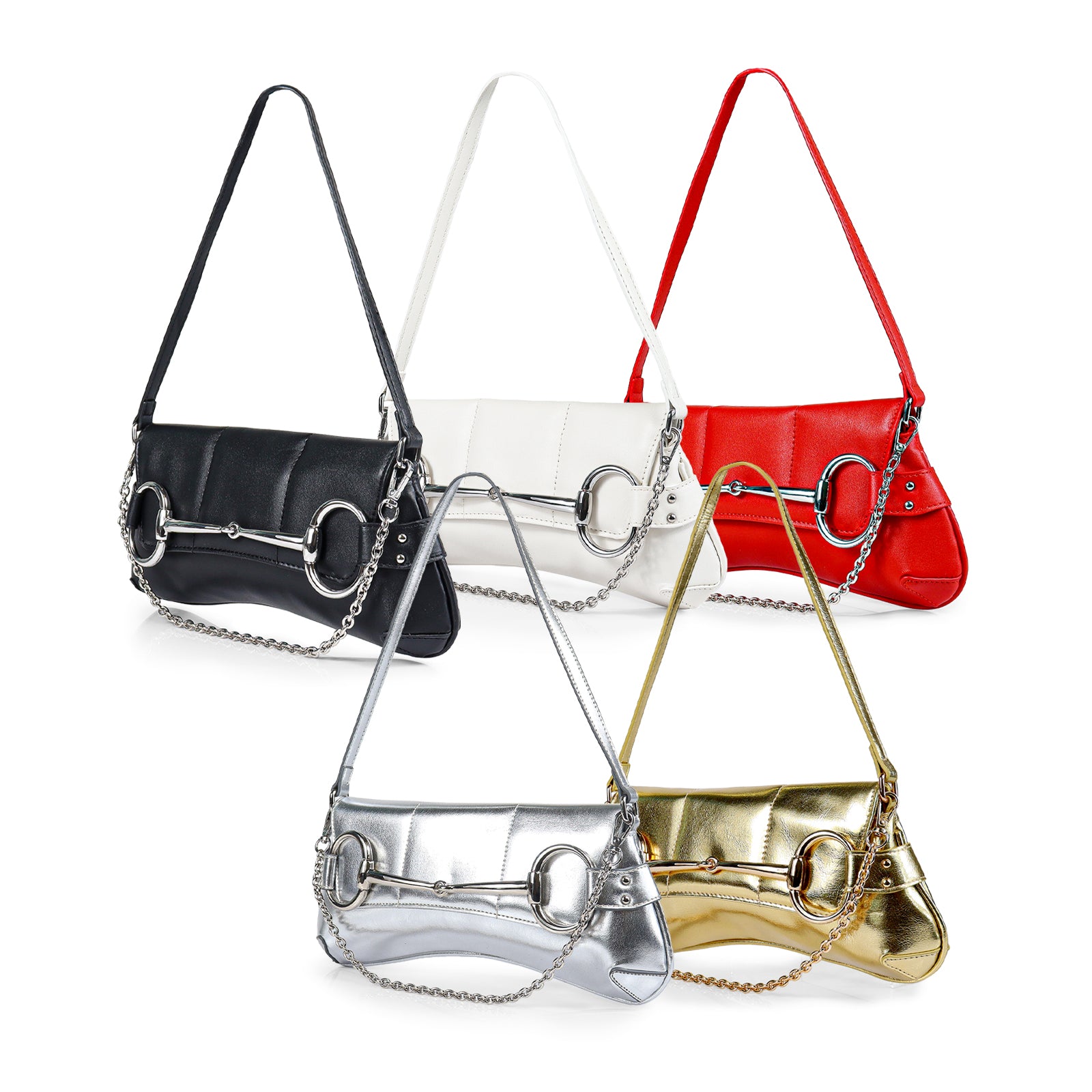 H-LOCK PADDED SHOULDER BAG - GOLD