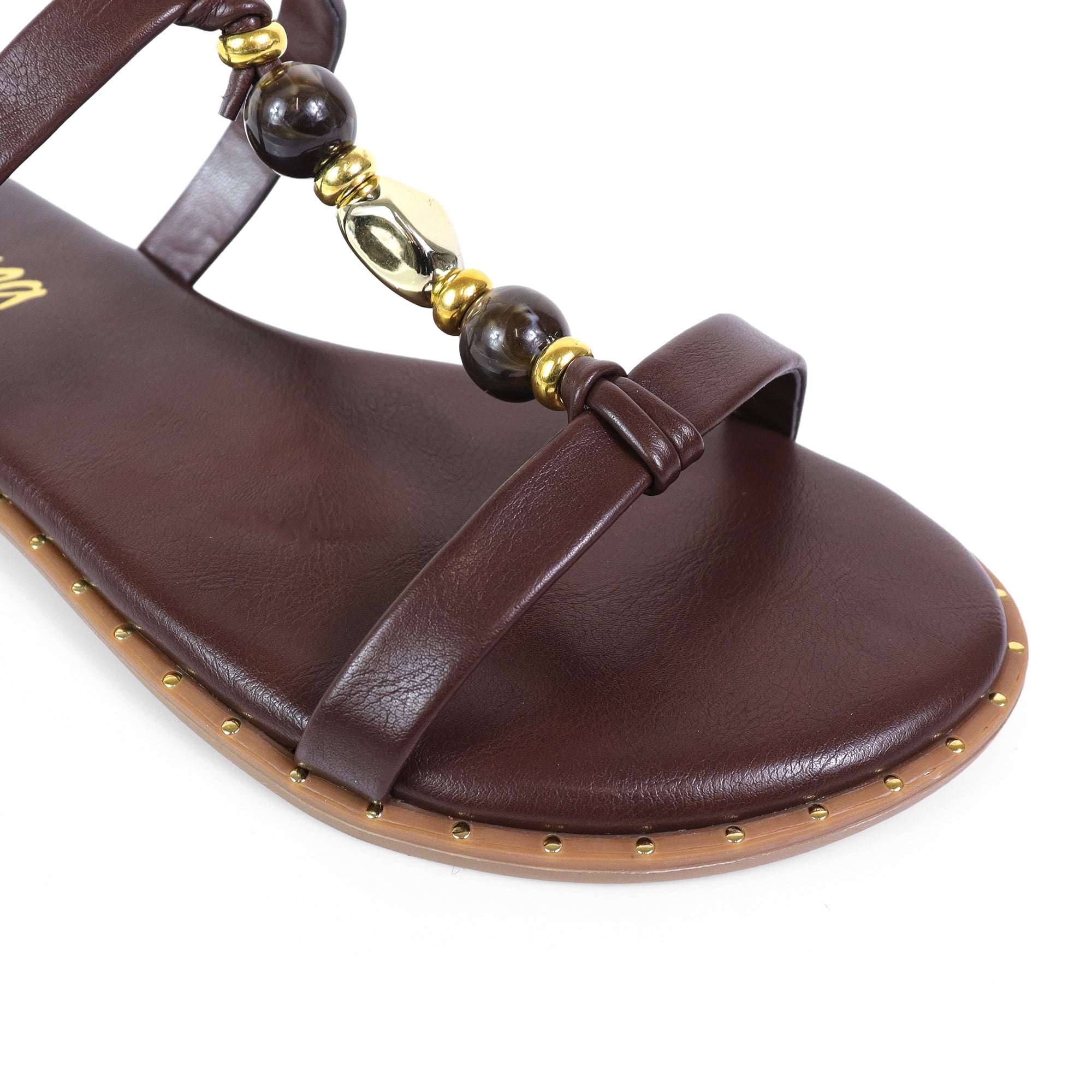 HARRODS-1 STONE COMFORT SLIDE CHOCOLATE