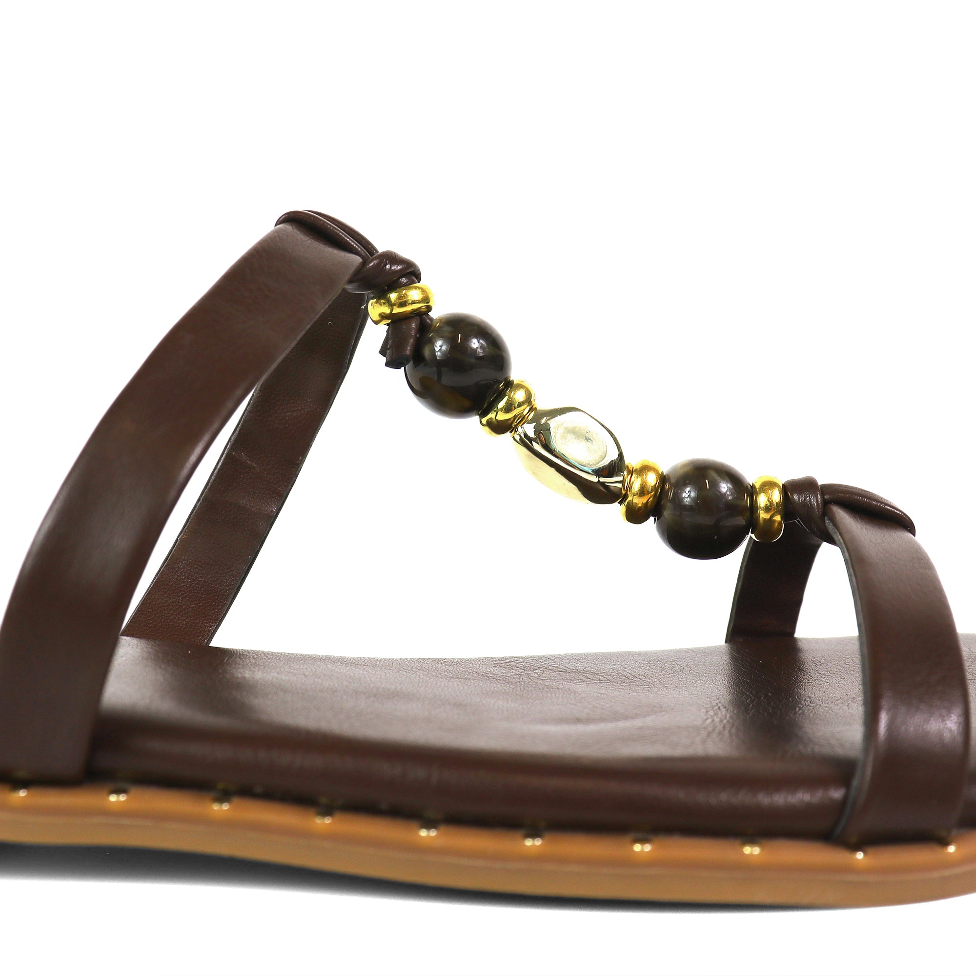 HARRODS-1 STONE COMFORT SLIDE CHOCOLATE