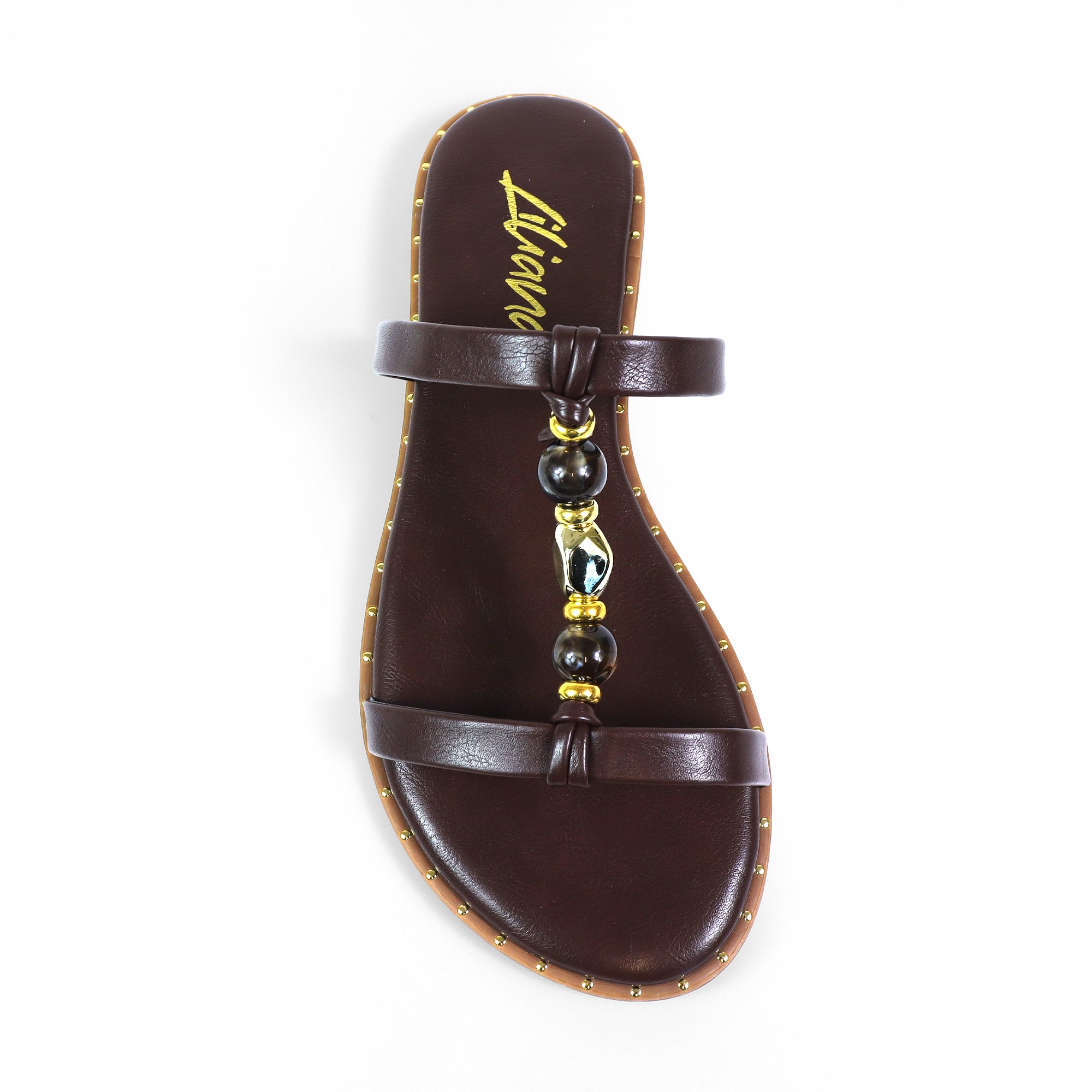 HARRODS-1 STONE COMFORT SLIDE CHOCOLATE