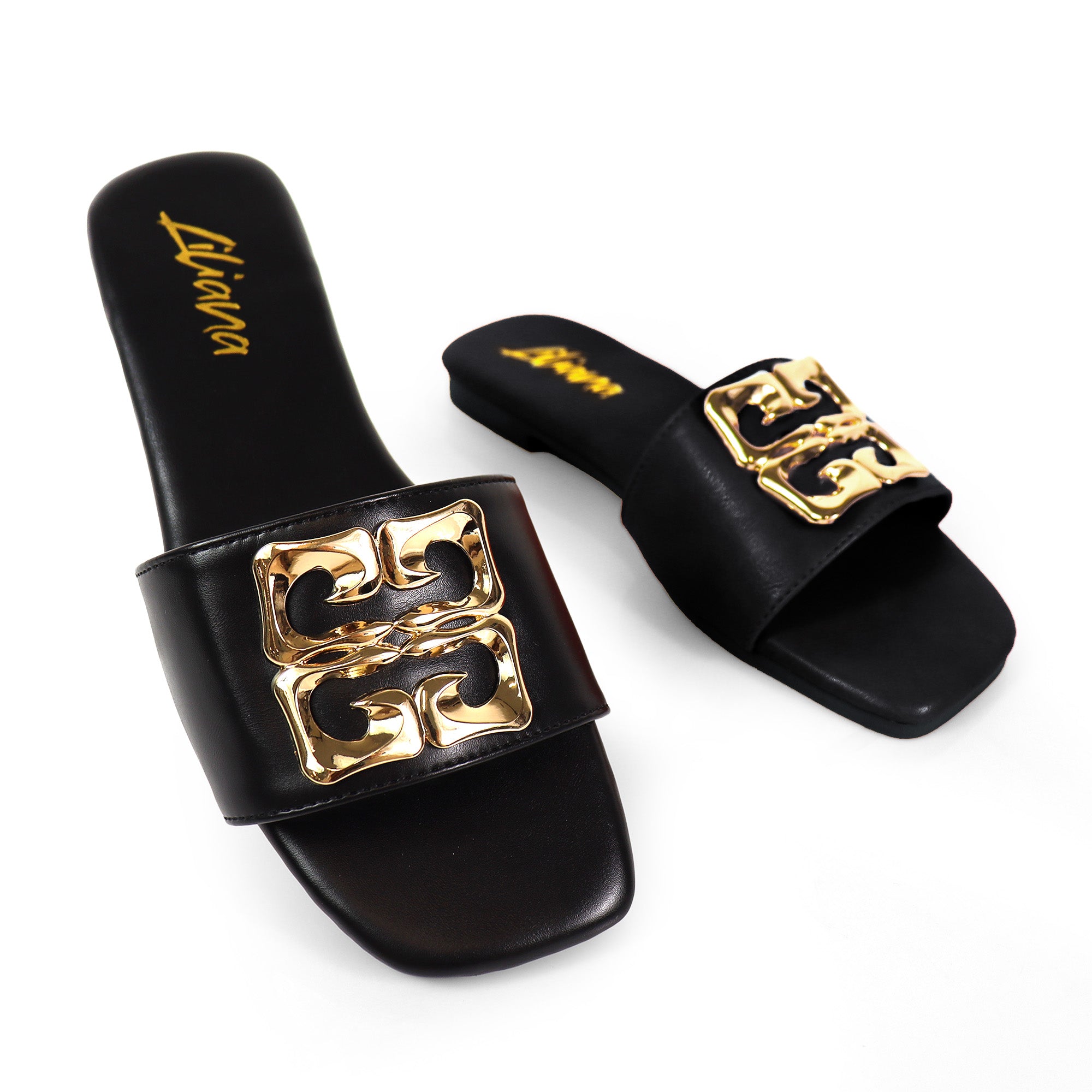 HAYDEN-3 MATEL BUCKLE SLIDE, NUDE