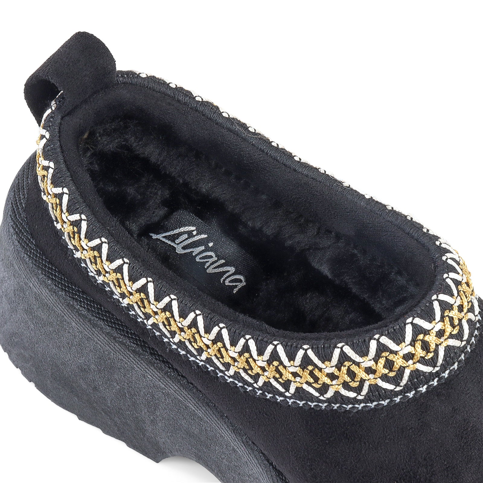 ISABEL-2 BRAID SITICH EDGE THICK PLATFORM CLOG BLACK