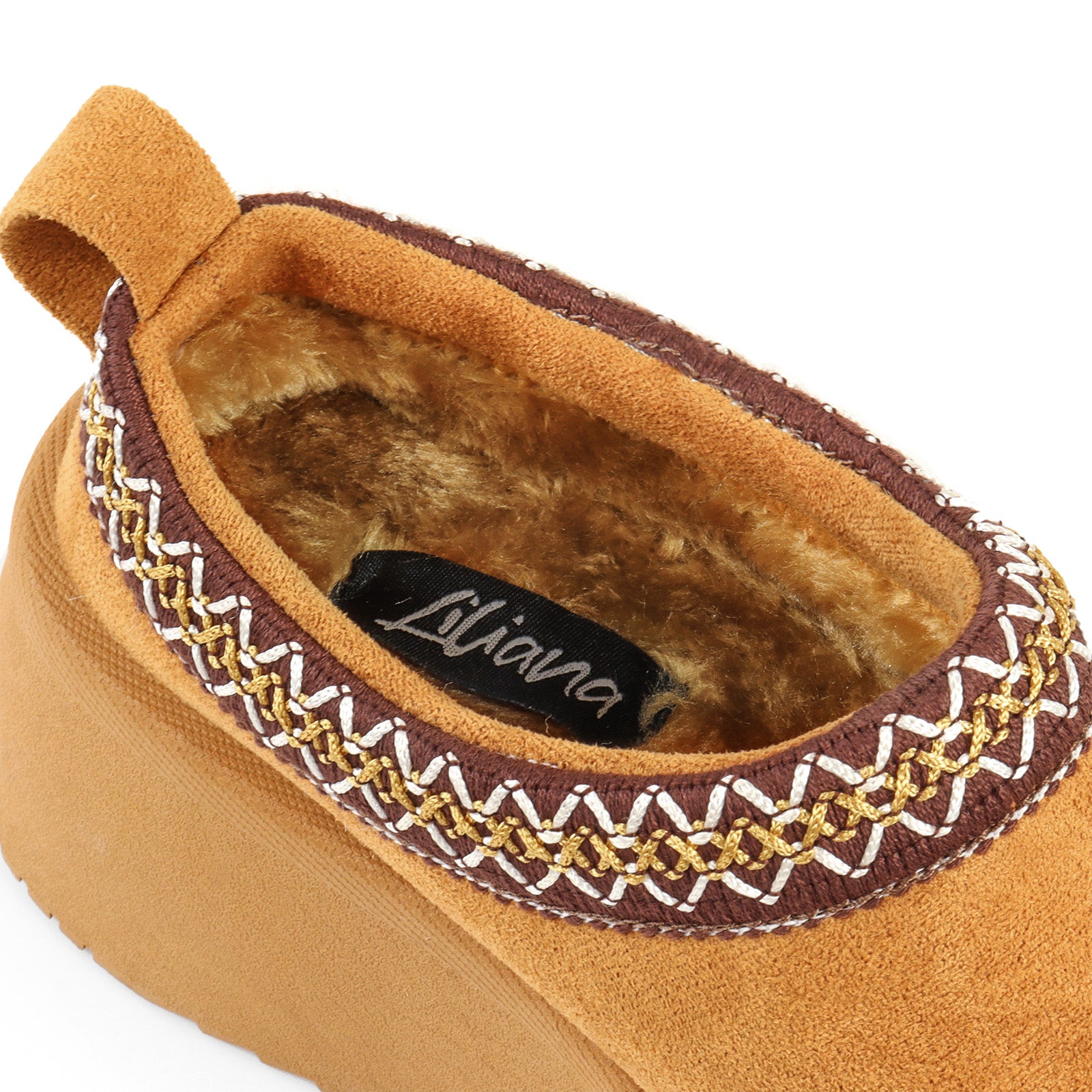 ISABEL-2 BRAID SITICH EDGE THICK PLATFORM CLOG TAN