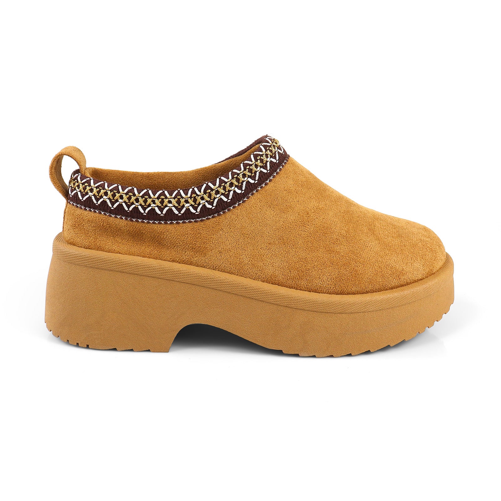 ISABEL-2 BRAID SITICH EDGE THICK PLATFORM CLOG TAN