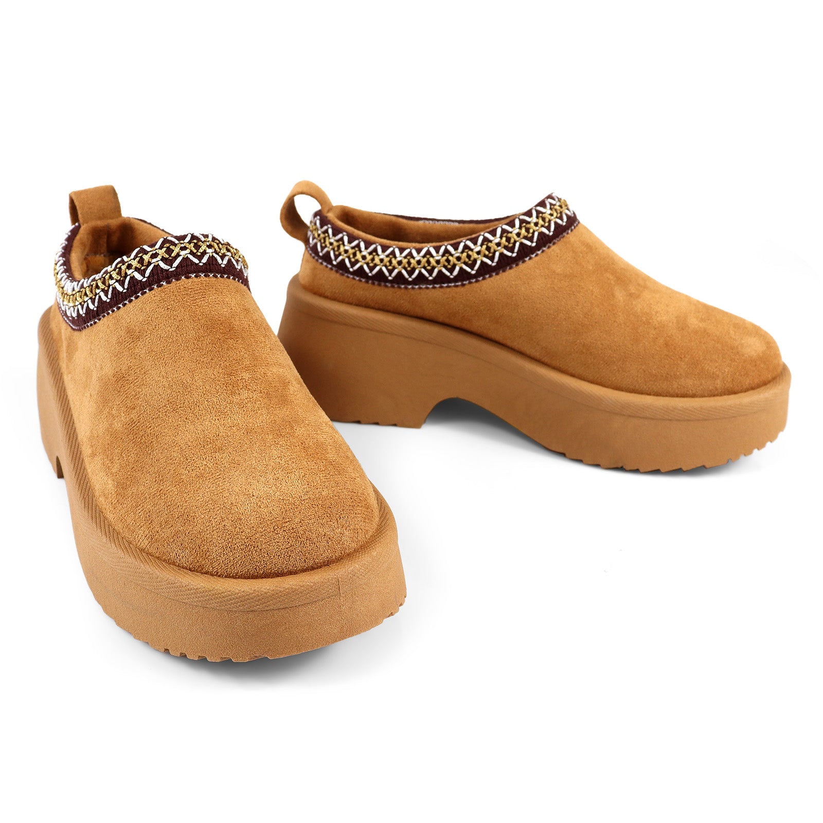 ISABEL-2 BRAID SITICH EDGE THICK PLATFORM CLOG TAN