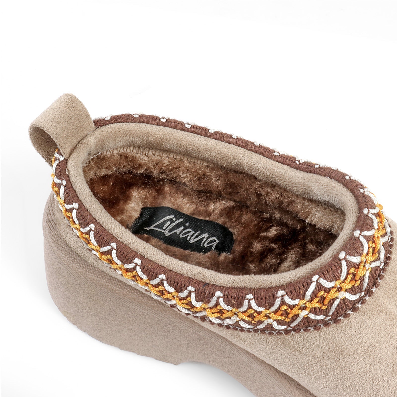 ISABEL-2 BRAID SITICH EDGE THICK PLATFORM CLOG TAUPE