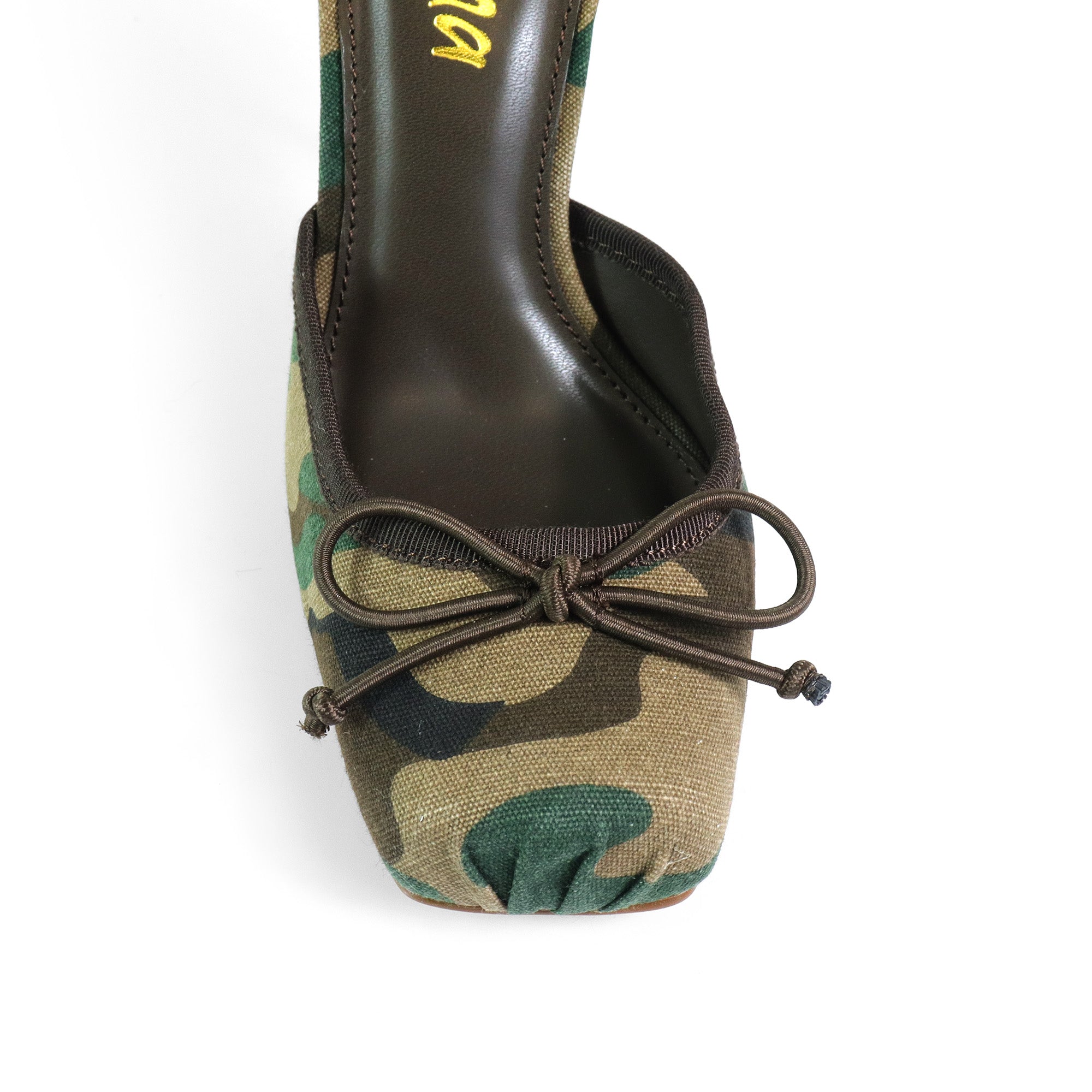 ITZA-2 POINTE TOE KNEE HIGH SOCK PUMP W/ STILETTO HEEL CAMOUFLAGE